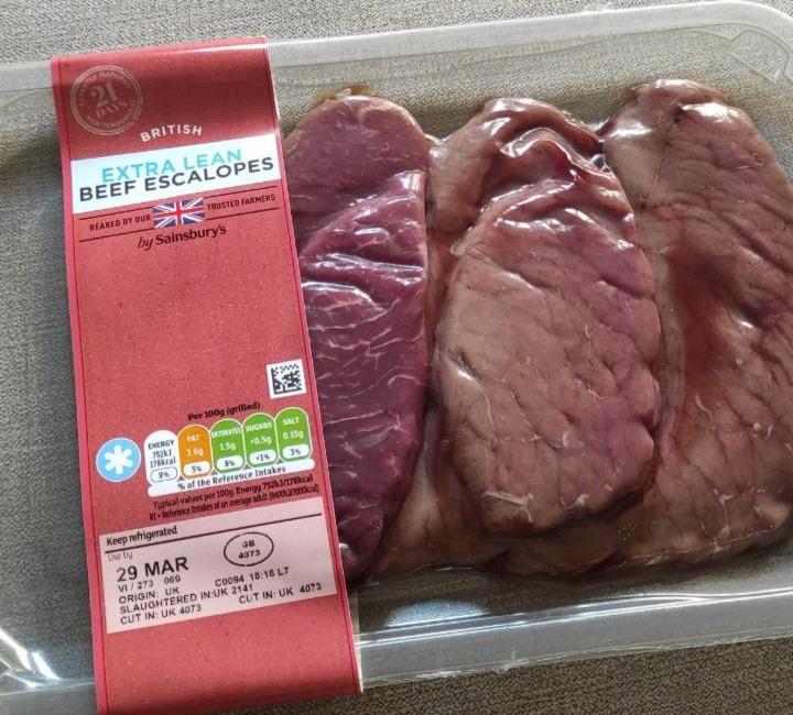 Photo - Extra lean beef escalopes by Sainsbury's