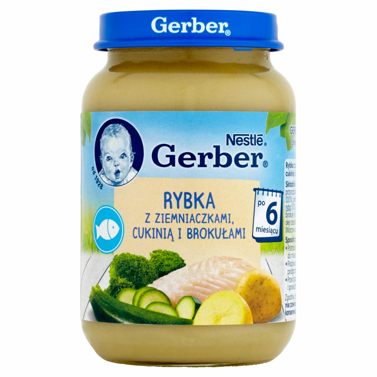 Photo - Gerber Fish with Potatoes Zucchini and Broccoli for Infants after 6. Months Onwards 190 g