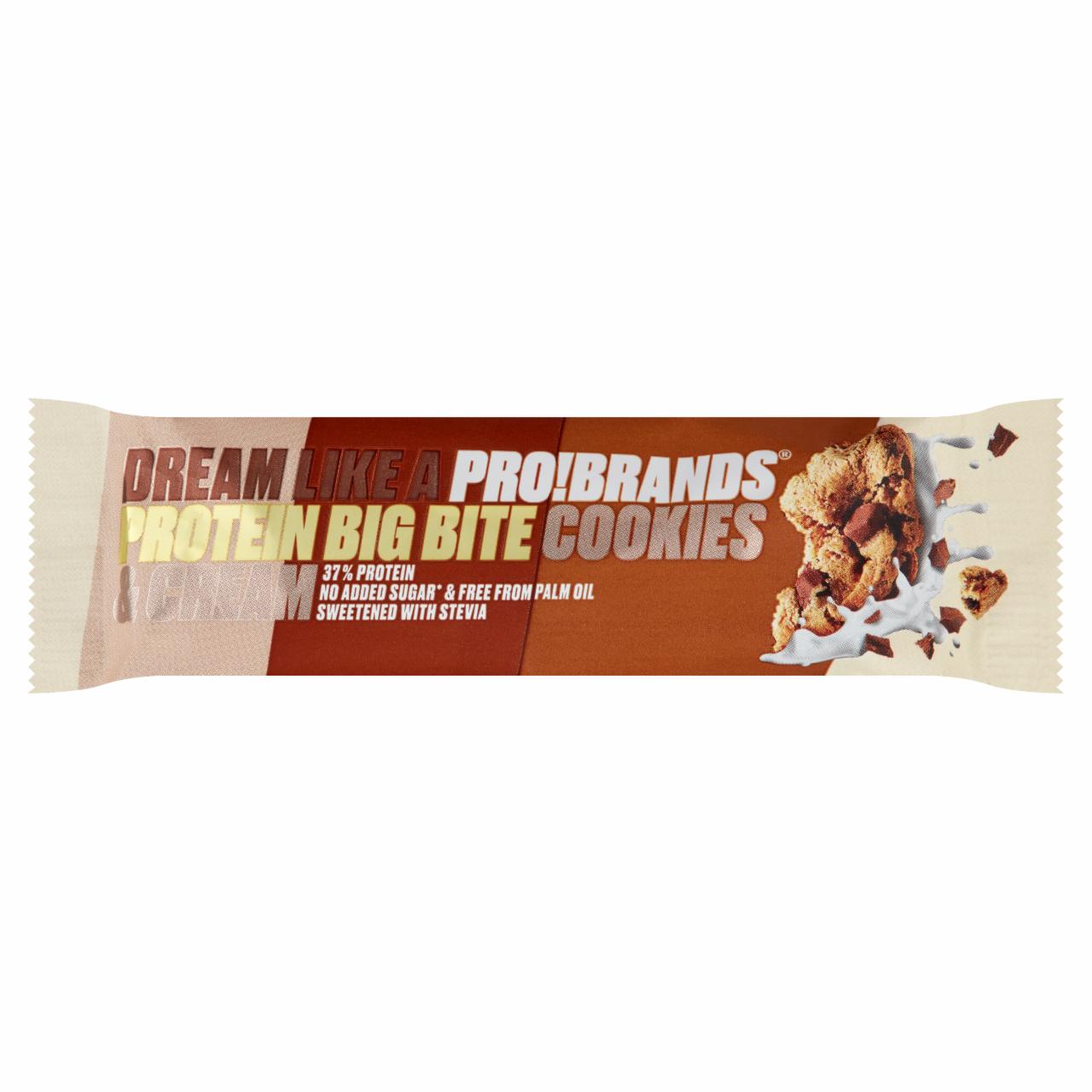 Photo - PRO!BRANDS Protein Big Bite Cookies & Cream Flavoured Milk Chocolate Bar with Sweeteners 45 g