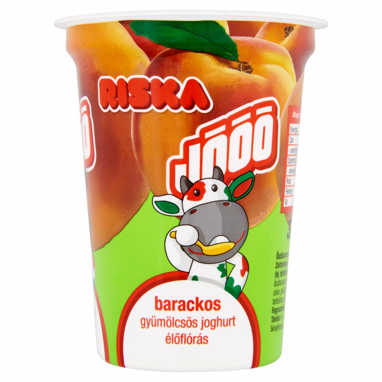 Photo - Riska Jóóó Low-Fat Peach Yogurt with Live Cultures 375 g