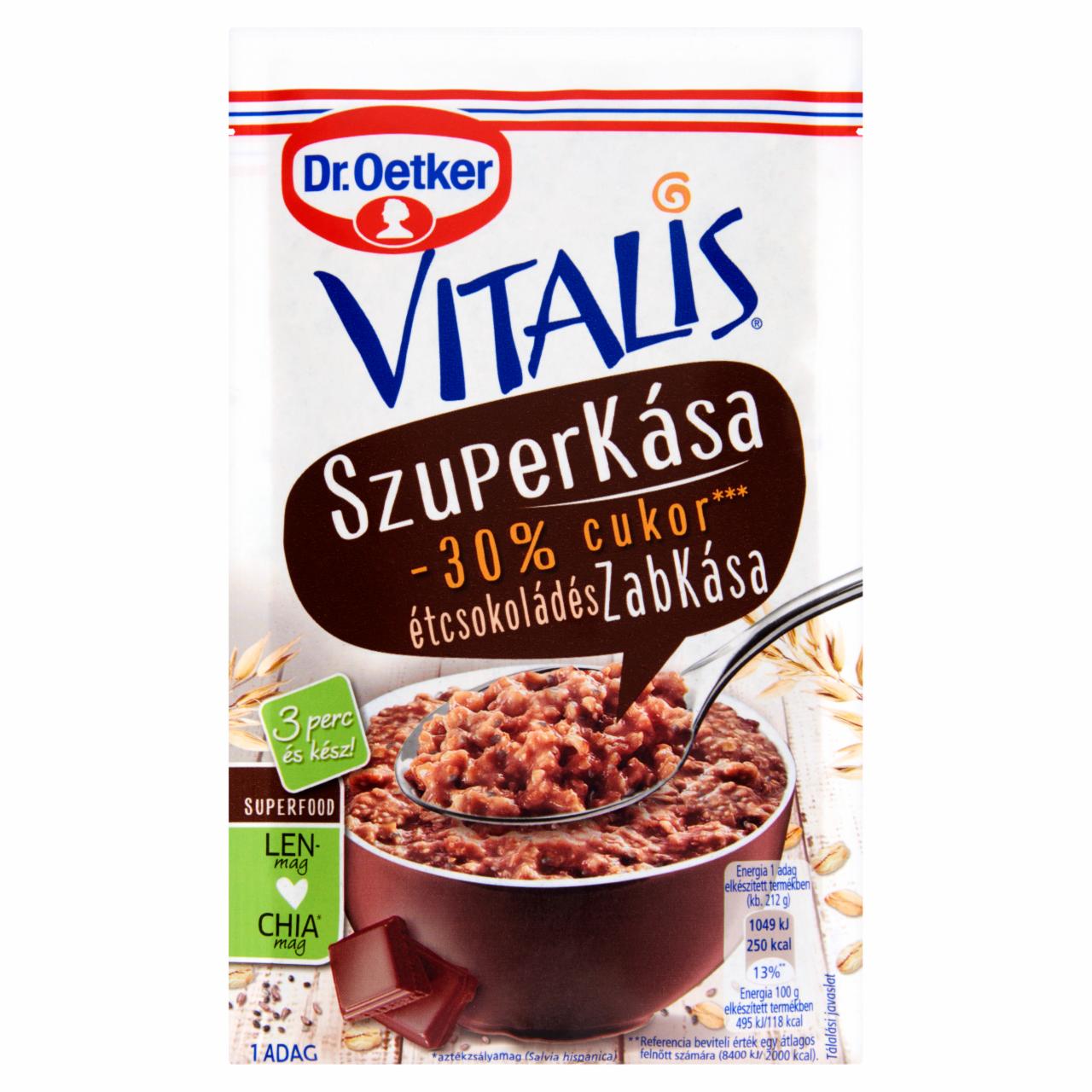 Photo - Dr. Oetker Vitalis Szuperkása Porridge Base Powder with Dark Chocolate 62 g