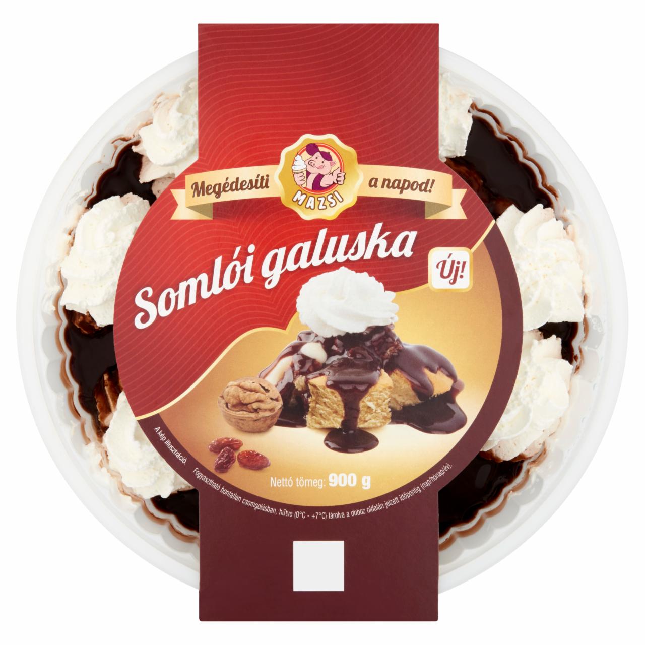 Photo - Mazsi Somlói Galuska Sponge Cake with Vanilla & Chocolate Sauce, Raisins & Whipped Cream 900 g