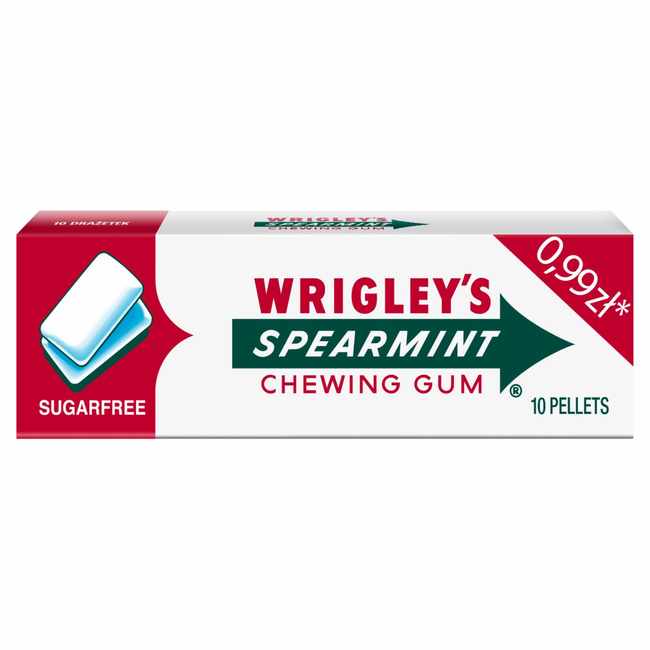 Photo - Wrigley's Spearmint Sugarfree Chewing Gum 14 g (10 Pieces)
