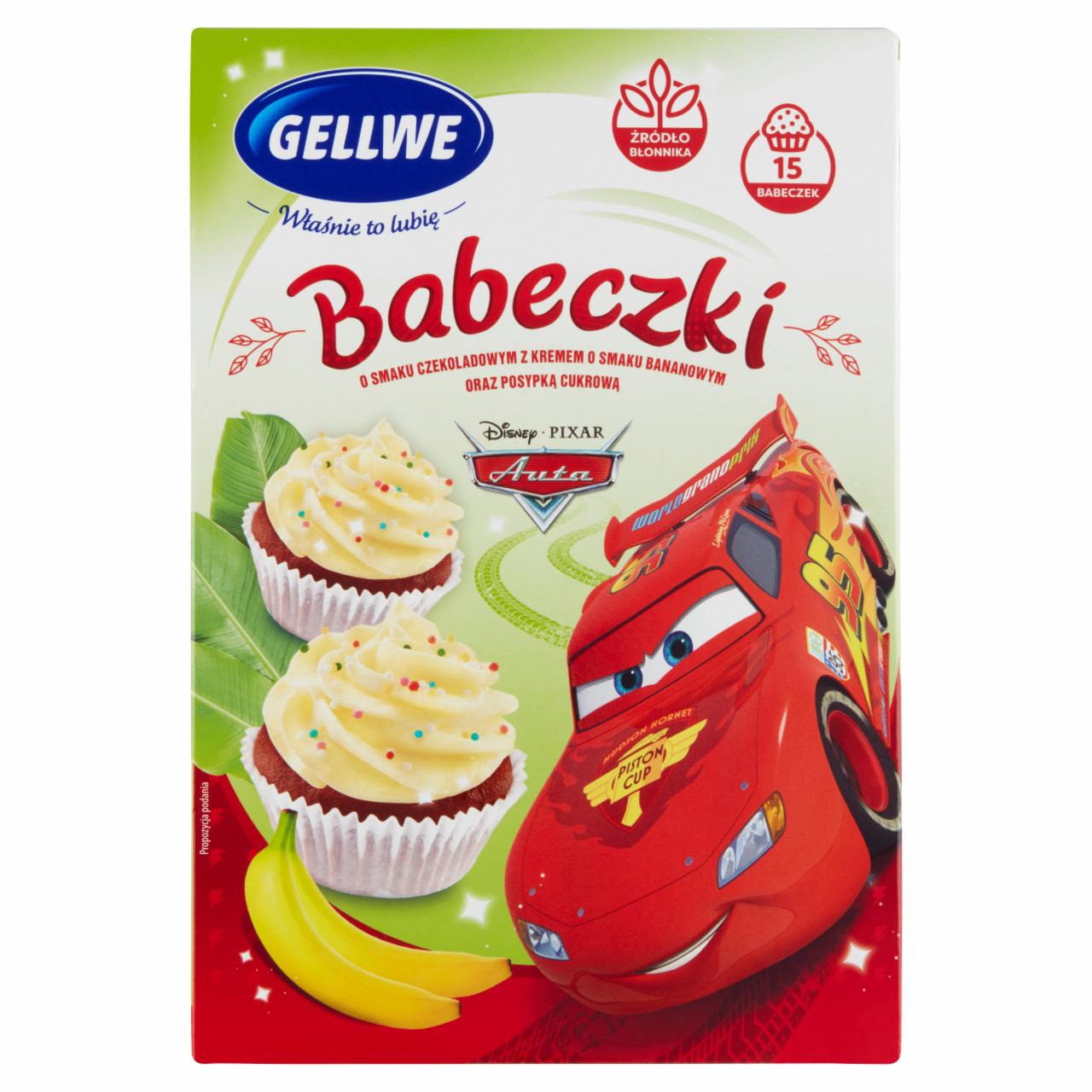 Photo - Gellwe Cars Chocolate Flavoured with Banana Cream and Sprinkles Cupcakes 234 g