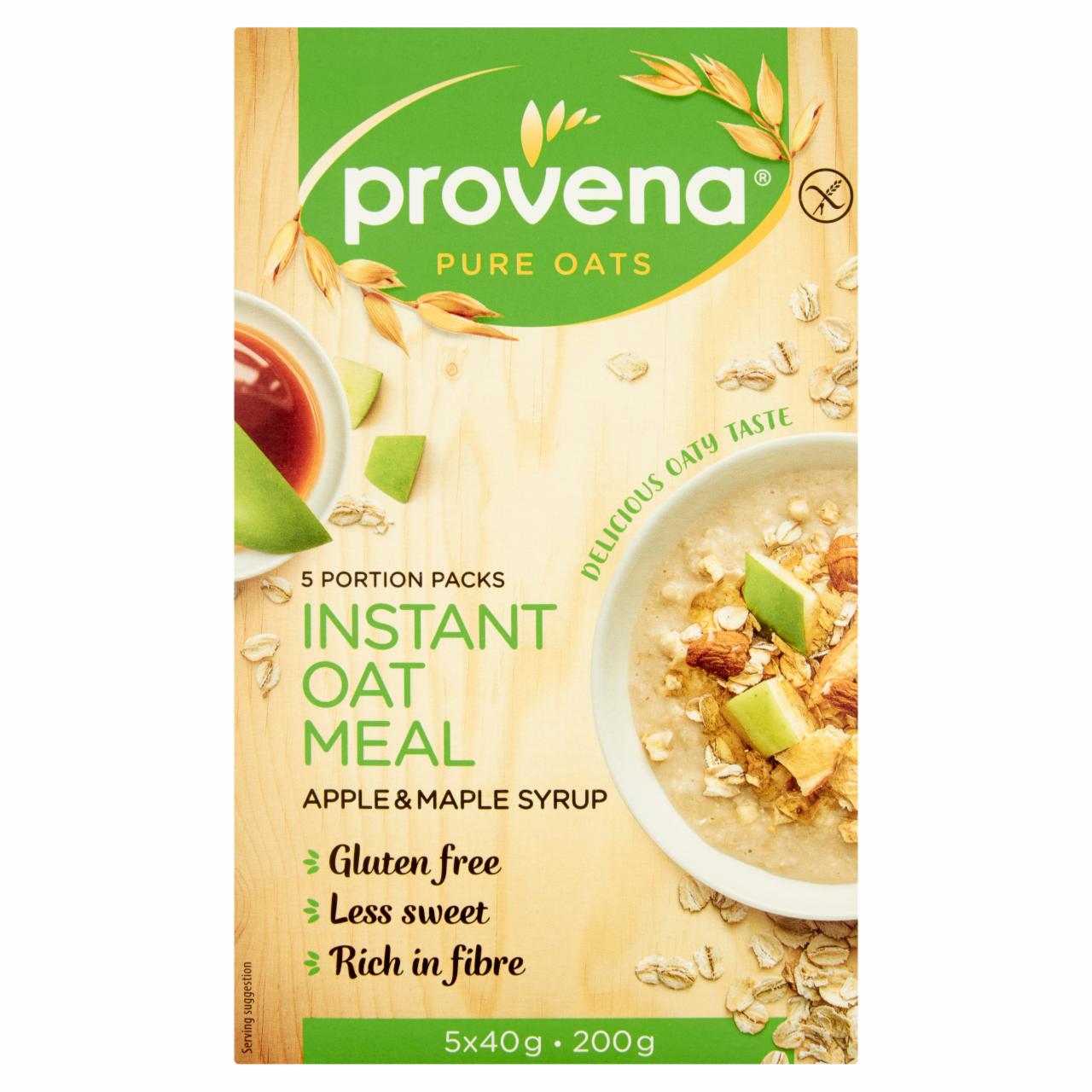 Photo - Provena Gluten Free Instant Oat Meal Apple & Maple Syrup 200 g (5 Pieces)