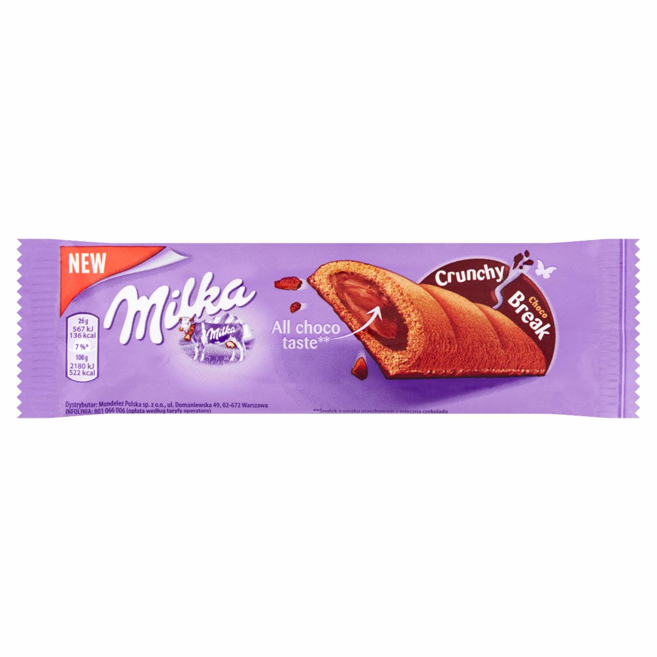 Photo - Milka Crunchy Break Cocoa Cake with Nut Filling and Milk Chocolate 26 g