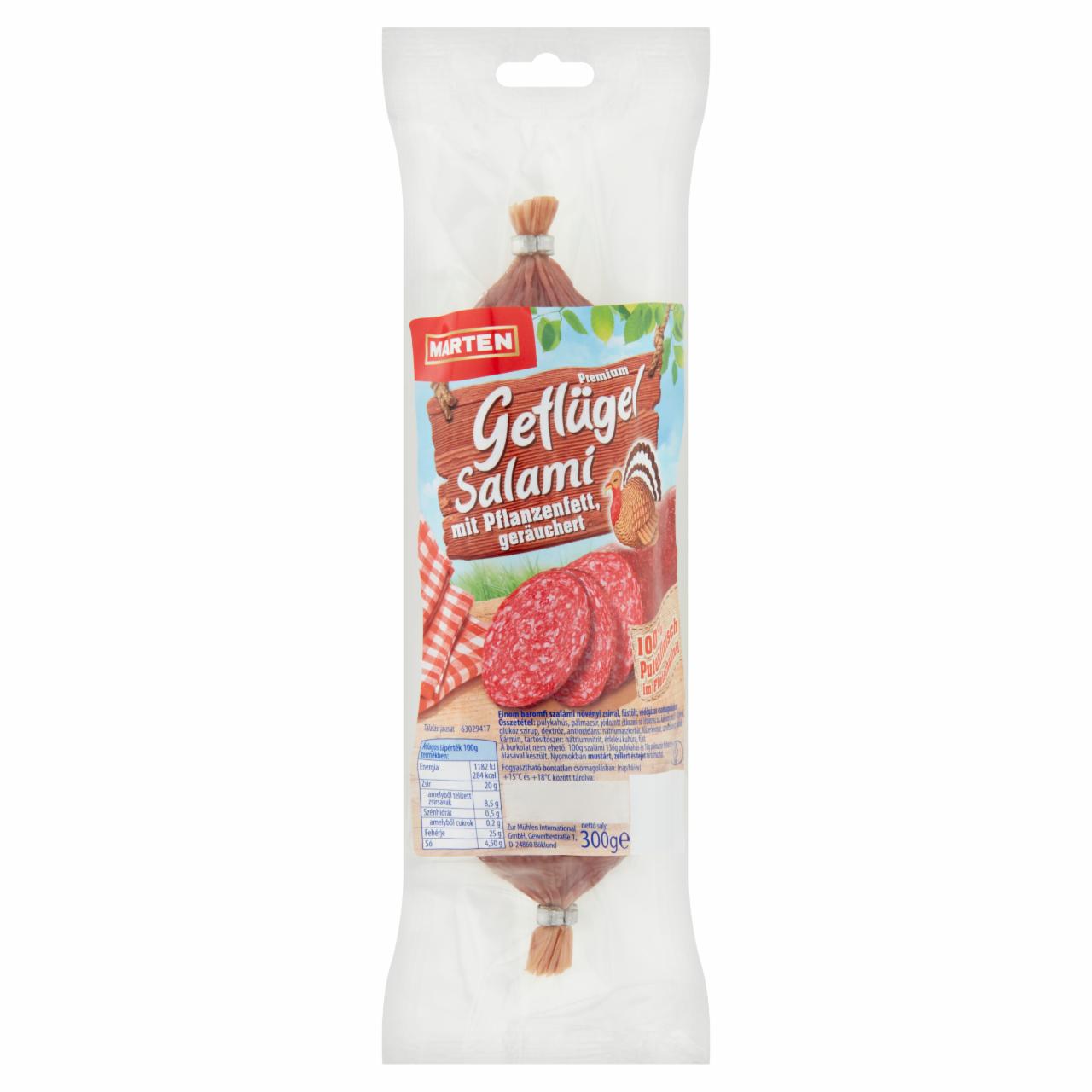Photo - Marten Delicate Smoked Poultry Salami 300 g