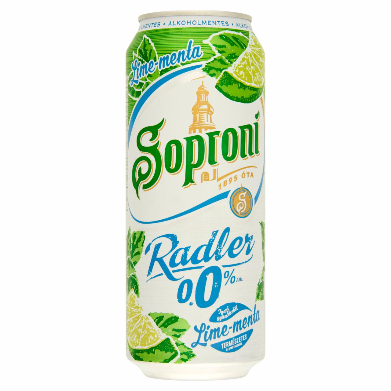 Photo - Soproni Radler Lime-Mint Flavoured Non-Alcoholic Beer Drink 0,5 l Can
