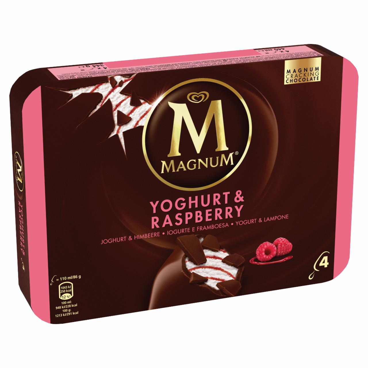 Photo - Magnum Yoghurt Fresh Yoghurt Ice Cream with Raspberry Sauce and Milk Chocolate Coating 4 pcs 440 ml