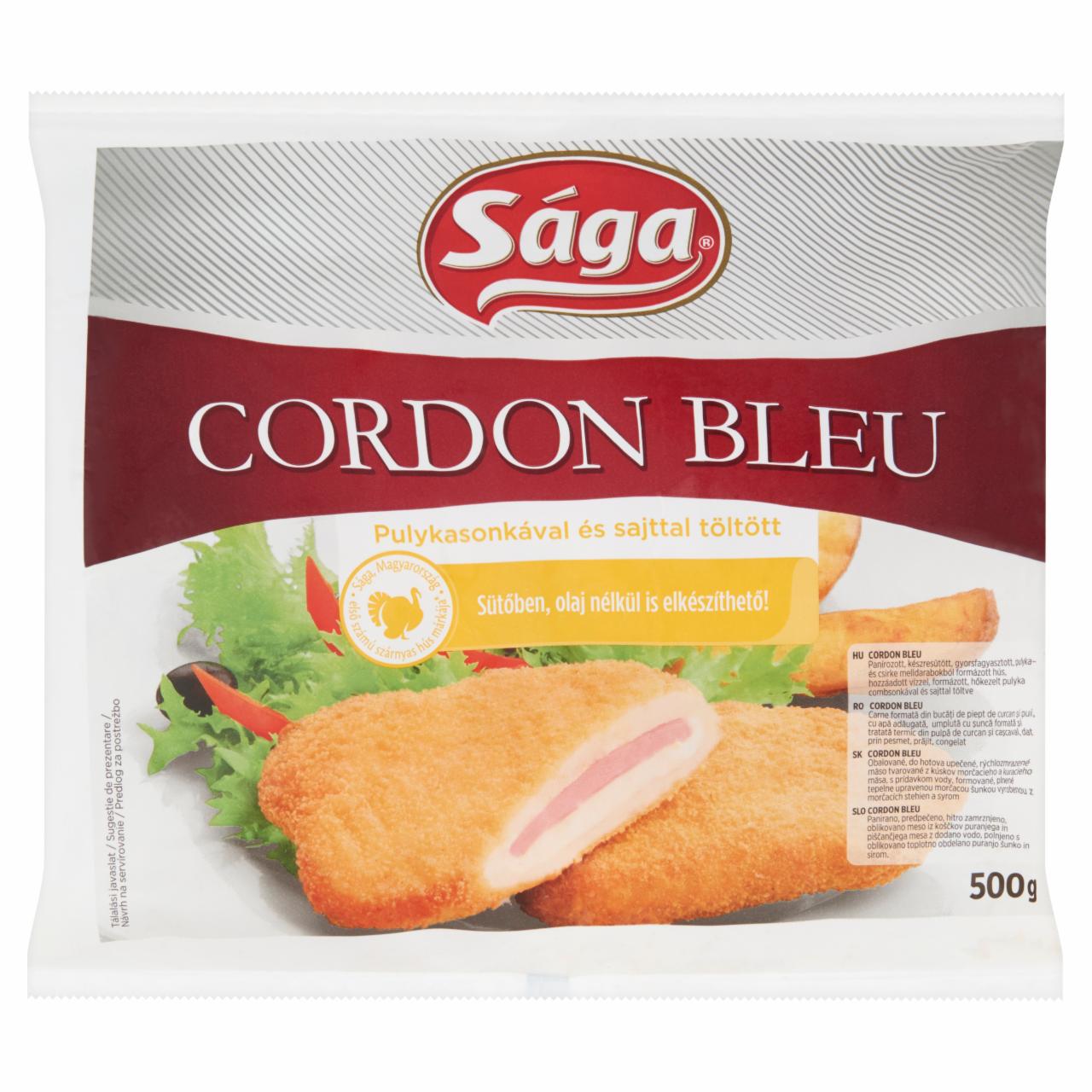 Photo - Sága Quick-Frozen Cordon Bleu Filled with Turkey Ham and Cheese 500 g