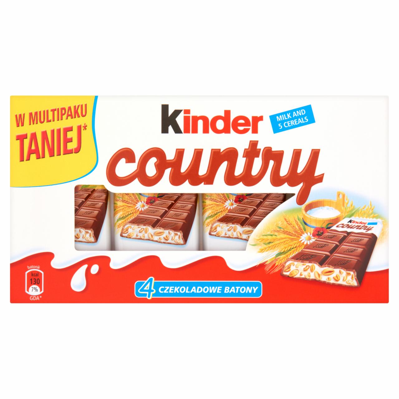 Photo - Kinder Country Milk Chocolate with Milk Filling and Cereals 4 x 23.5 g