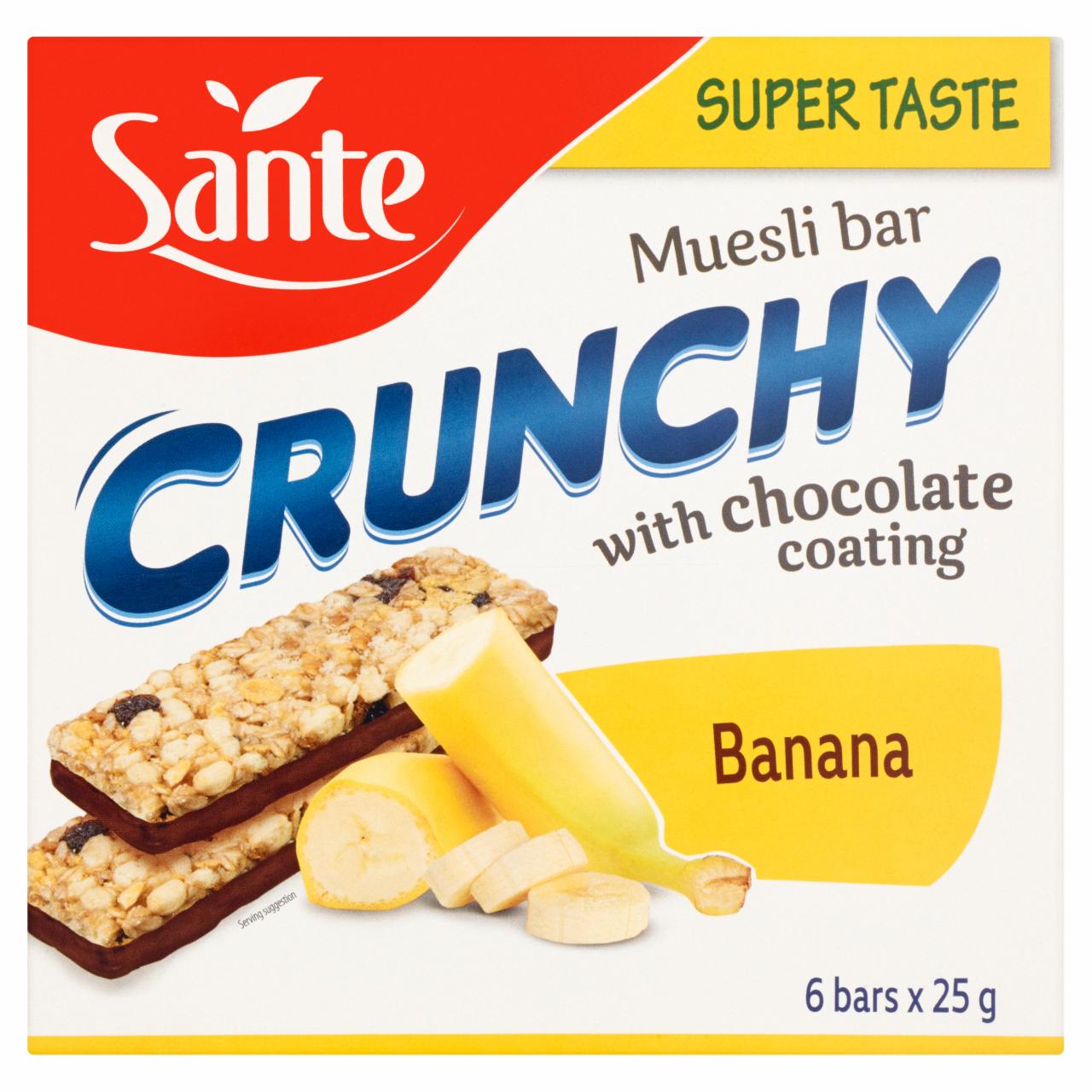 Photo - Sante Crunchy Banana with Chocolate Coating Muesli Bar 150 g (6 pieces)