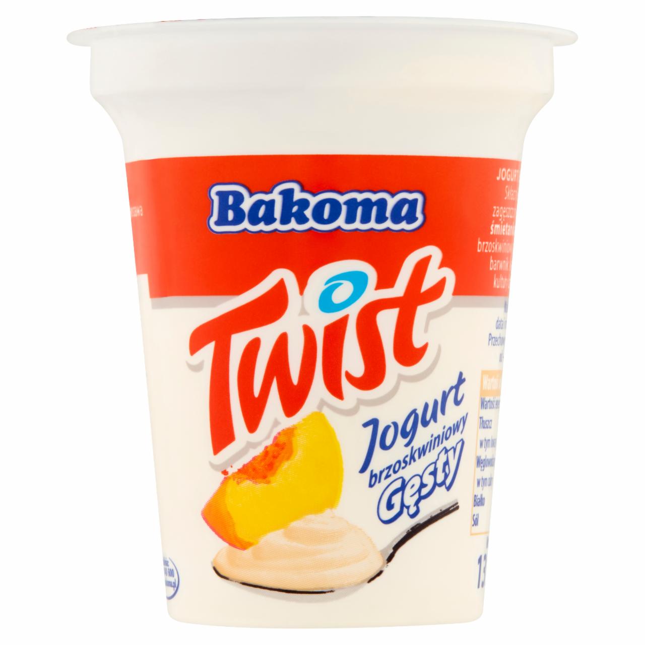 Photo - Bakoma Twist Thick Peach Yogurt 135 g