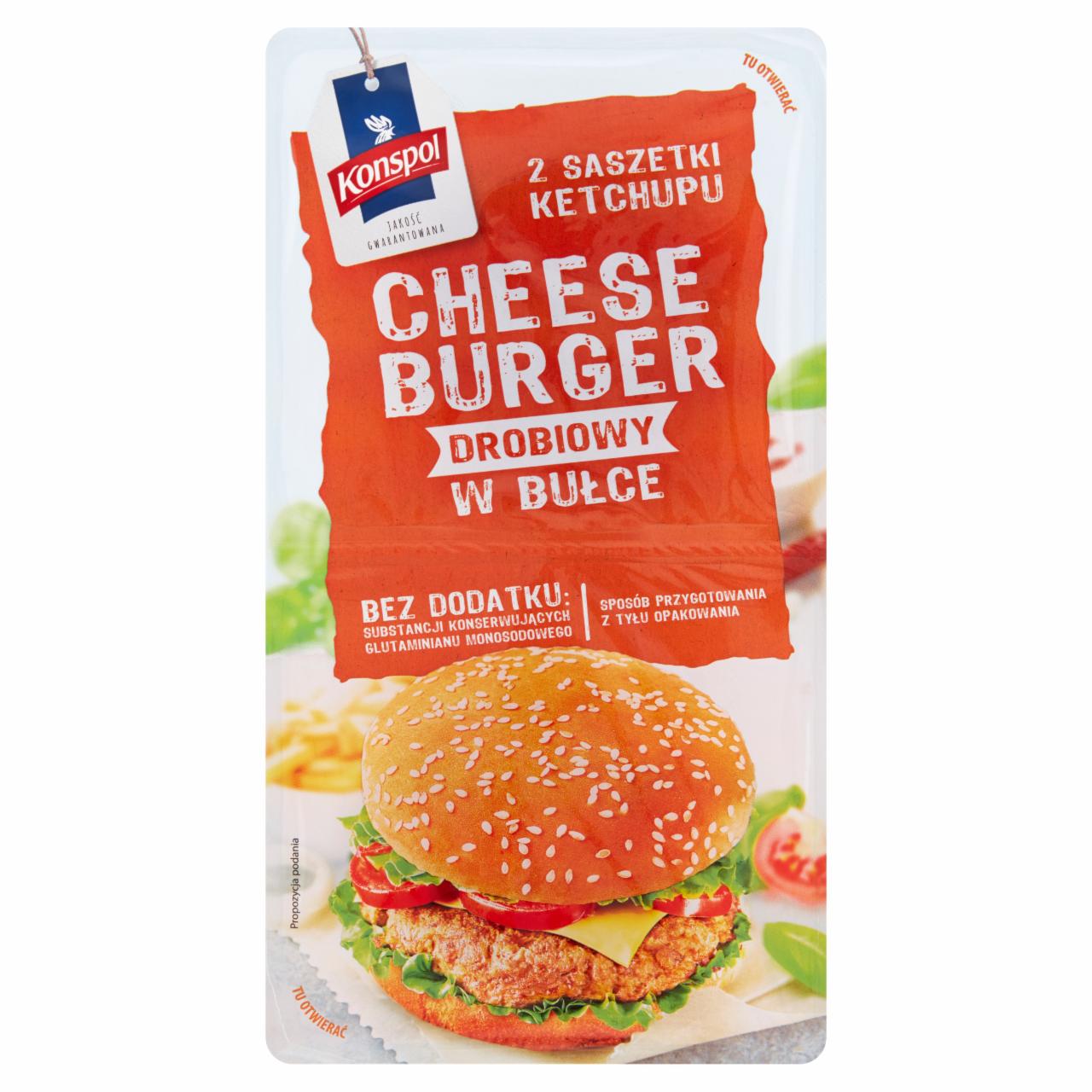 Photo - Konspol Chicken Cheeseburger and Ketchup 320 g (2 x 150 g + 2 x 10 g)