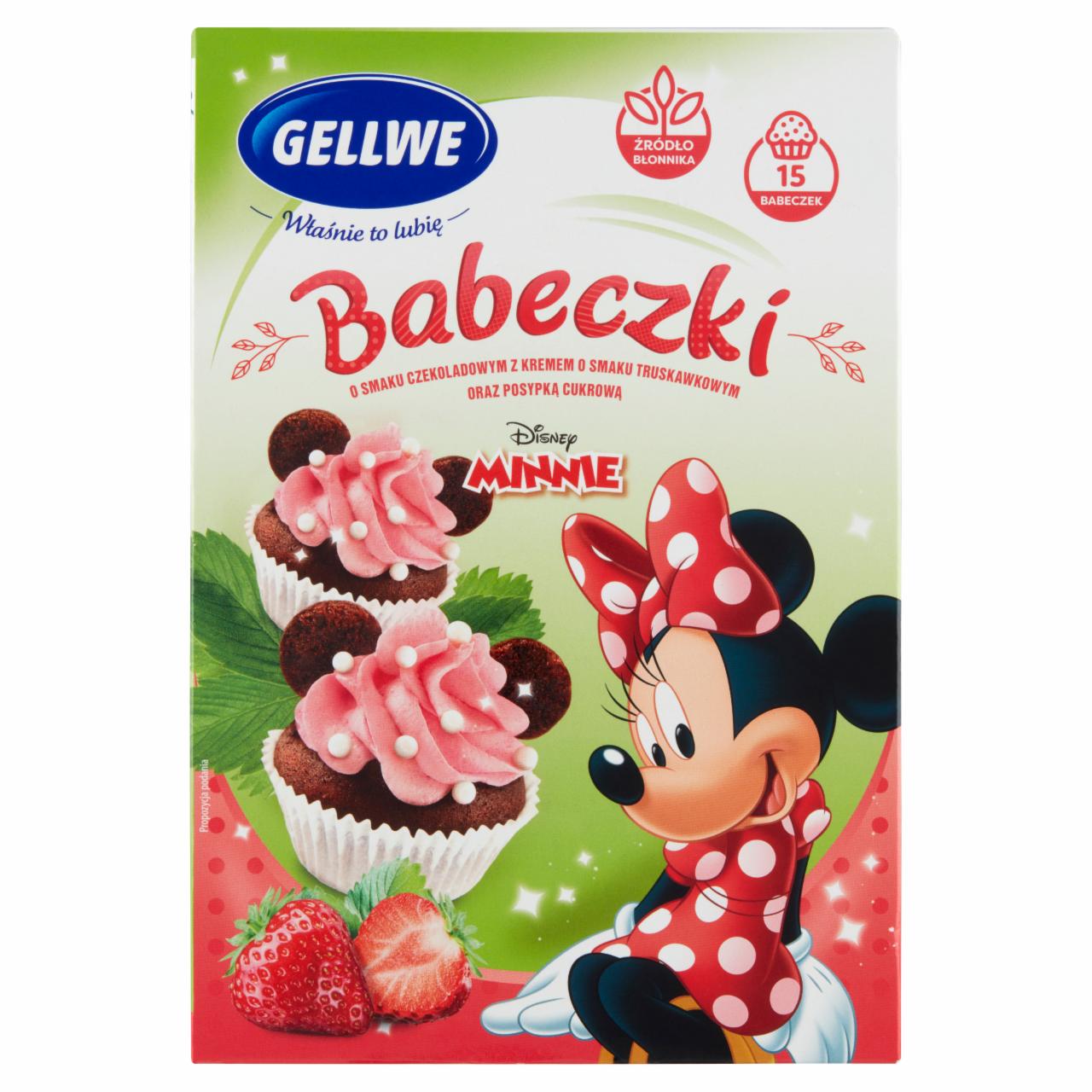 Photo - Gellwe Minnie Chocolate Flavoured with Strawberry Cream and Sprinkles Cupcakes 230 g
