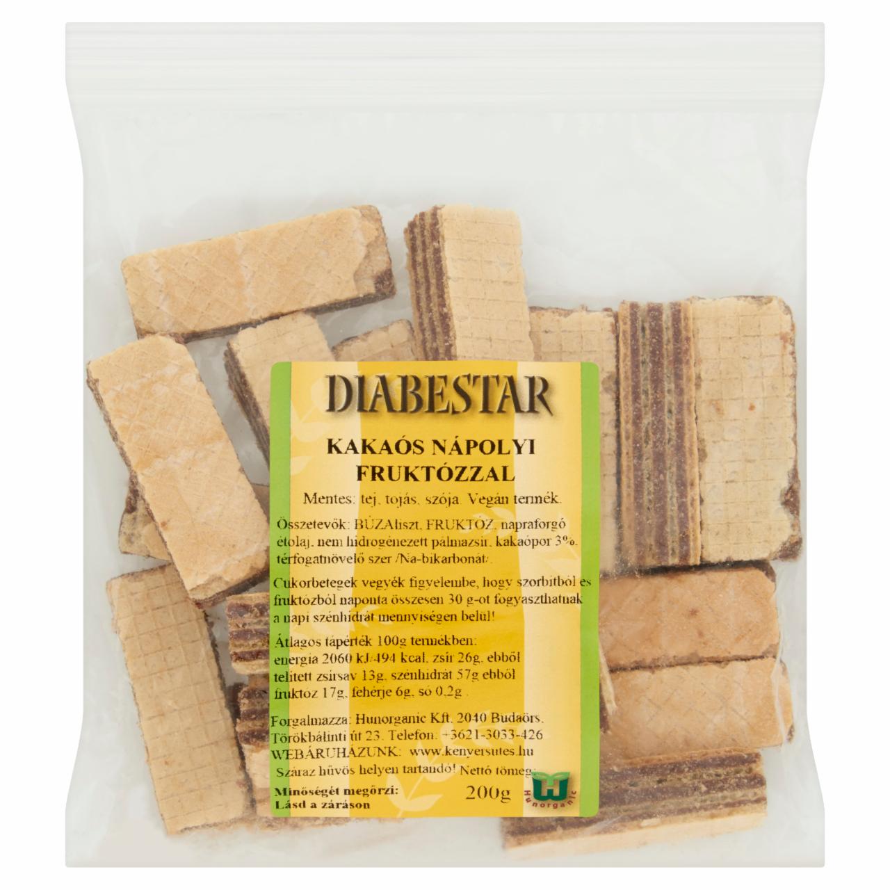Photo - Diabestar Cocoa Flavoured Wafer with Fructose 200 g