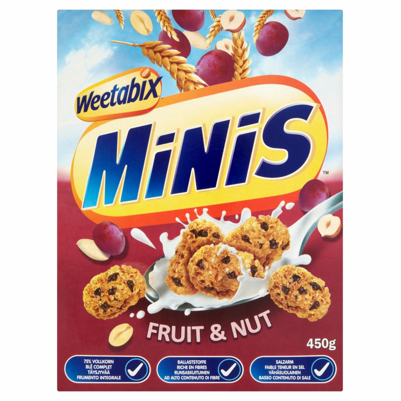 Photo - Weetabix Minis Wheat Cereals with Raisins, Hazelnut, Peanut and Almond 450 g