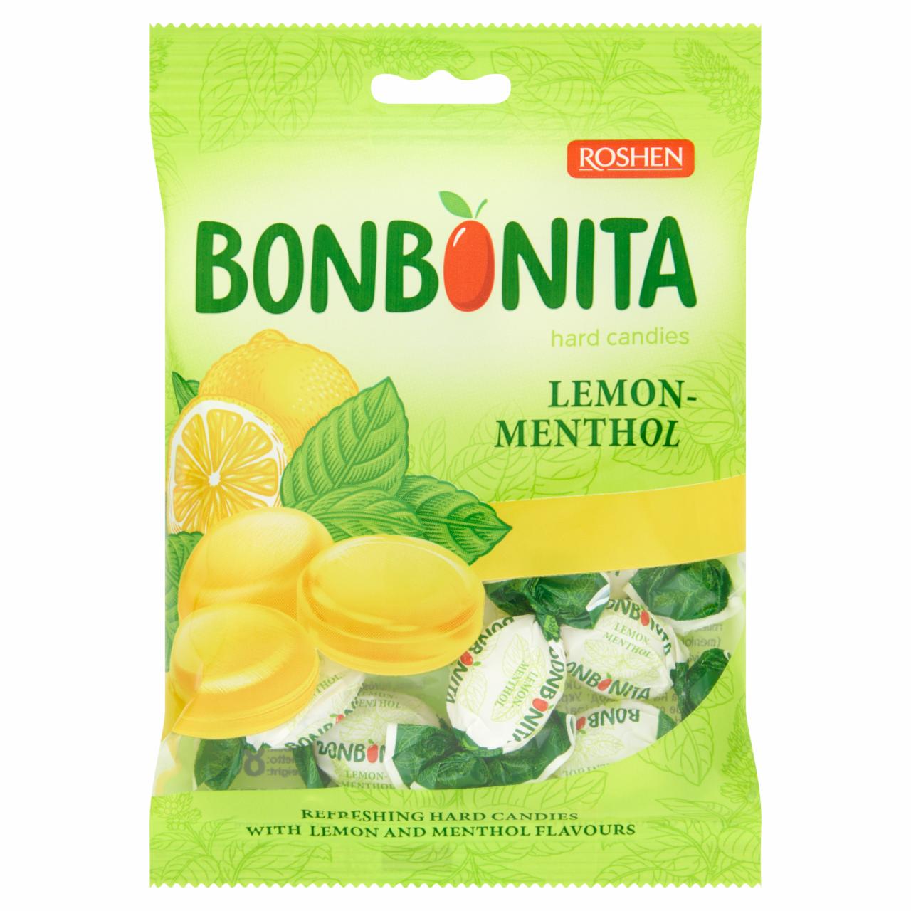 Photo - Roshen Bonbonita Lemon-Menthol Flavoured Hard Boiled Candies 80 g