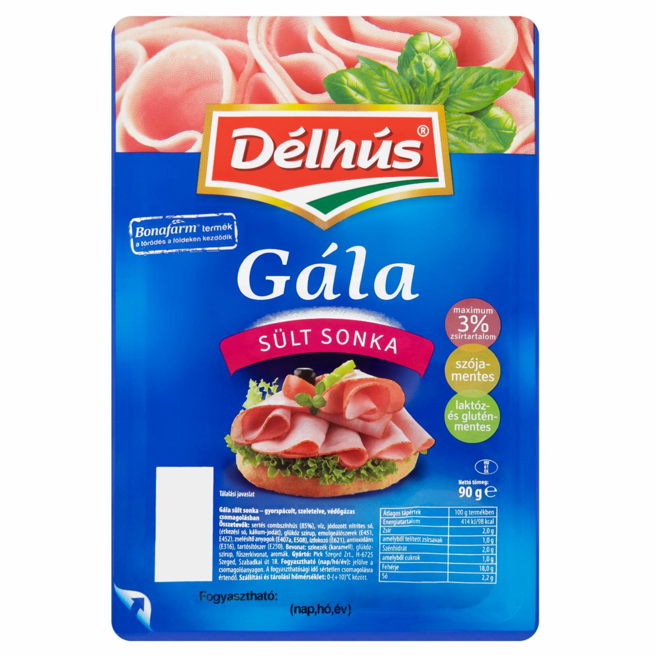 Photo - DÉLHÚS Gála Fried Ham Sliced 90 g