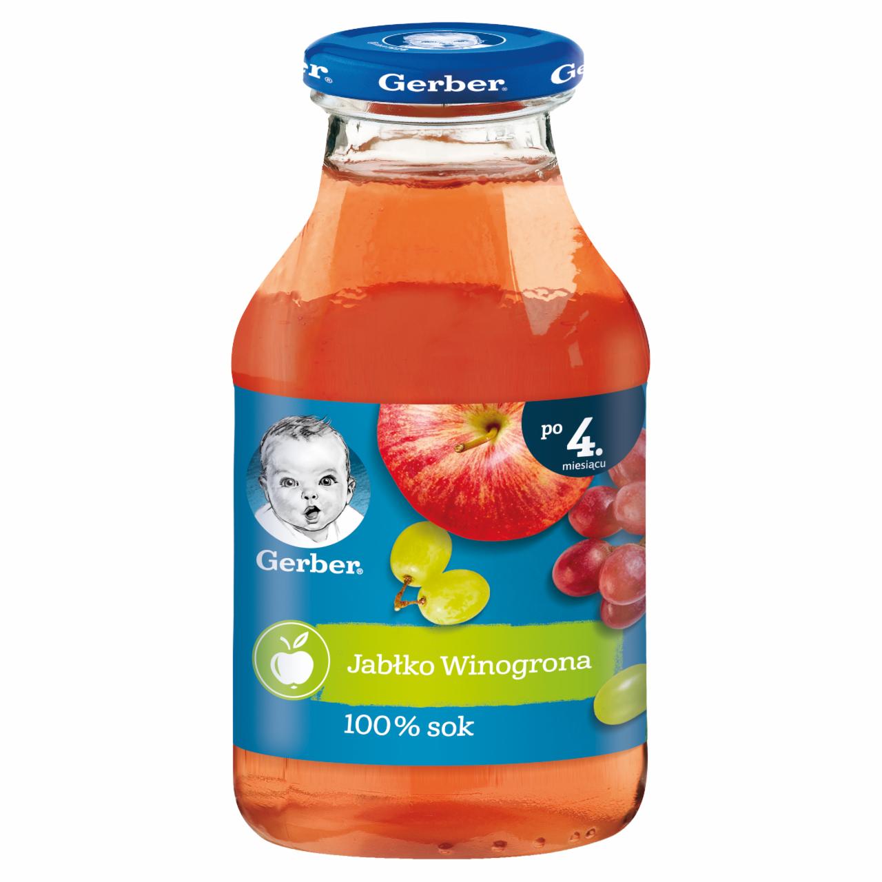 Photo - Gerber Apple Grapes for Infants after 4. Months Onwards 100% Juice 200 ml