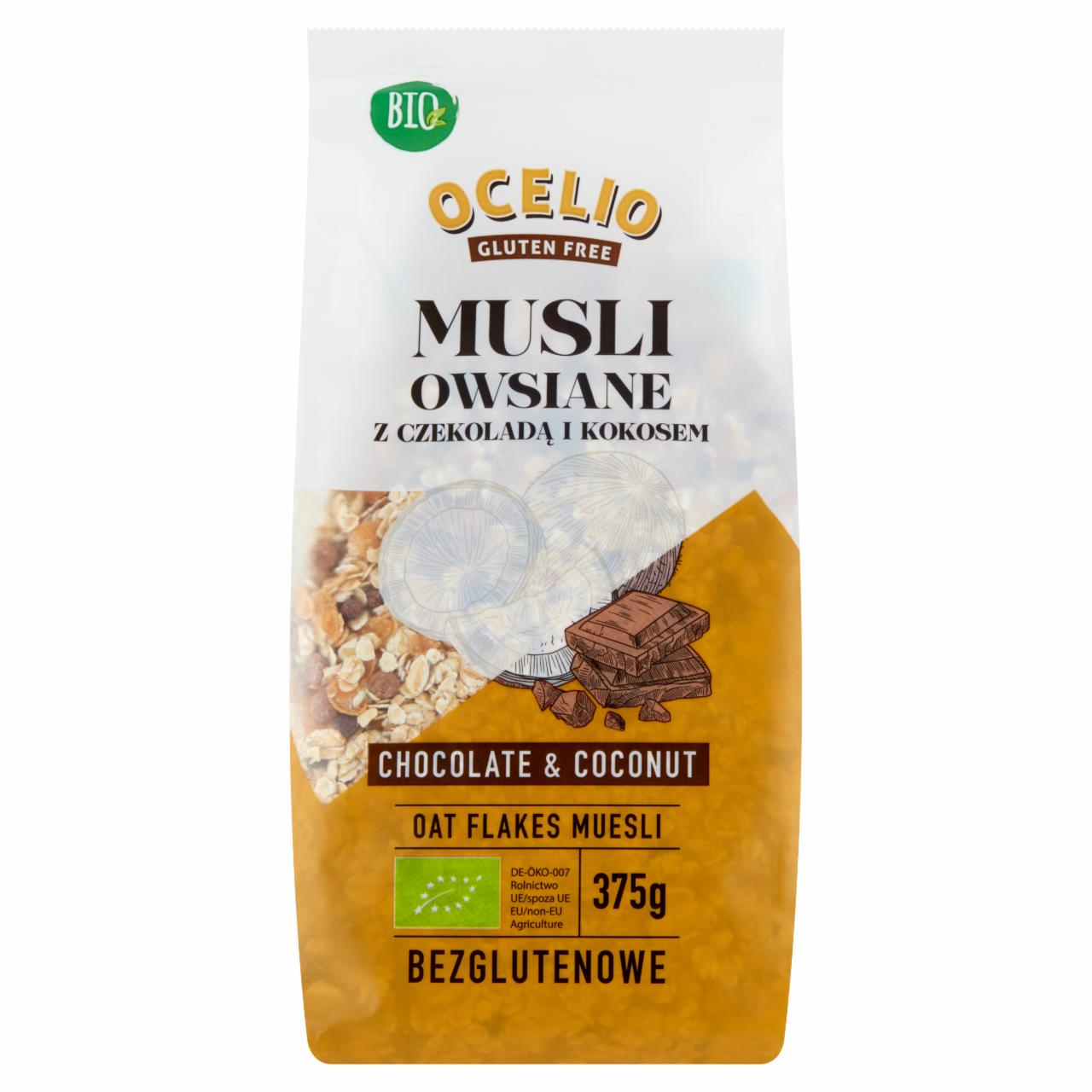 Photo - Ocelio Bio Gluten Free with Chocolate & Coconut Oat Flakes Muesli 375 g