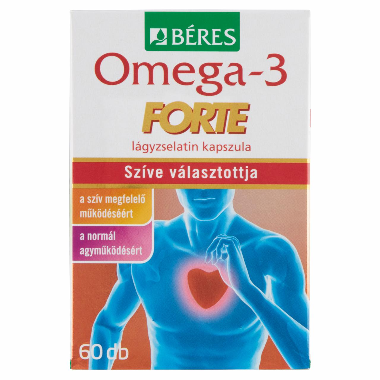 Photo - Béres Omega-3 Forte Dietary Supplement Soft Capsules 60 x 0,694 g (41,6 g)