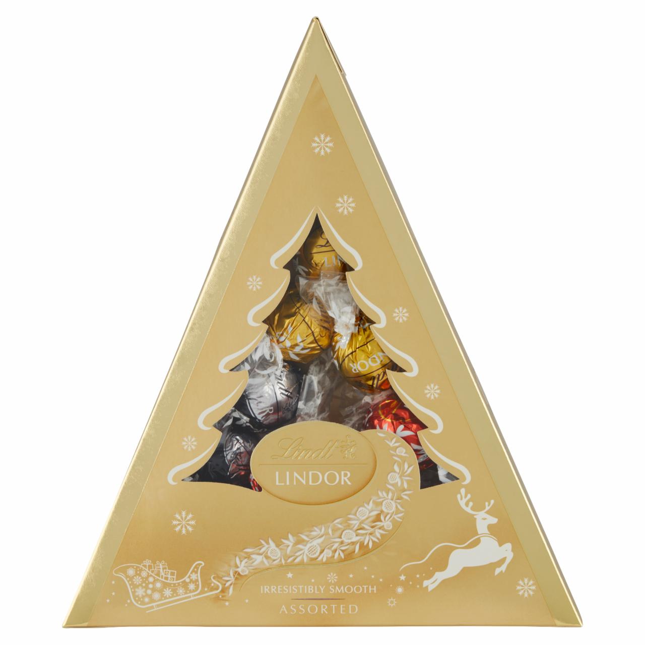 Photo - Lindt Lindor Milk, White and Dark Chocolate Pralines with a Fine Creamy Filling 125 g
