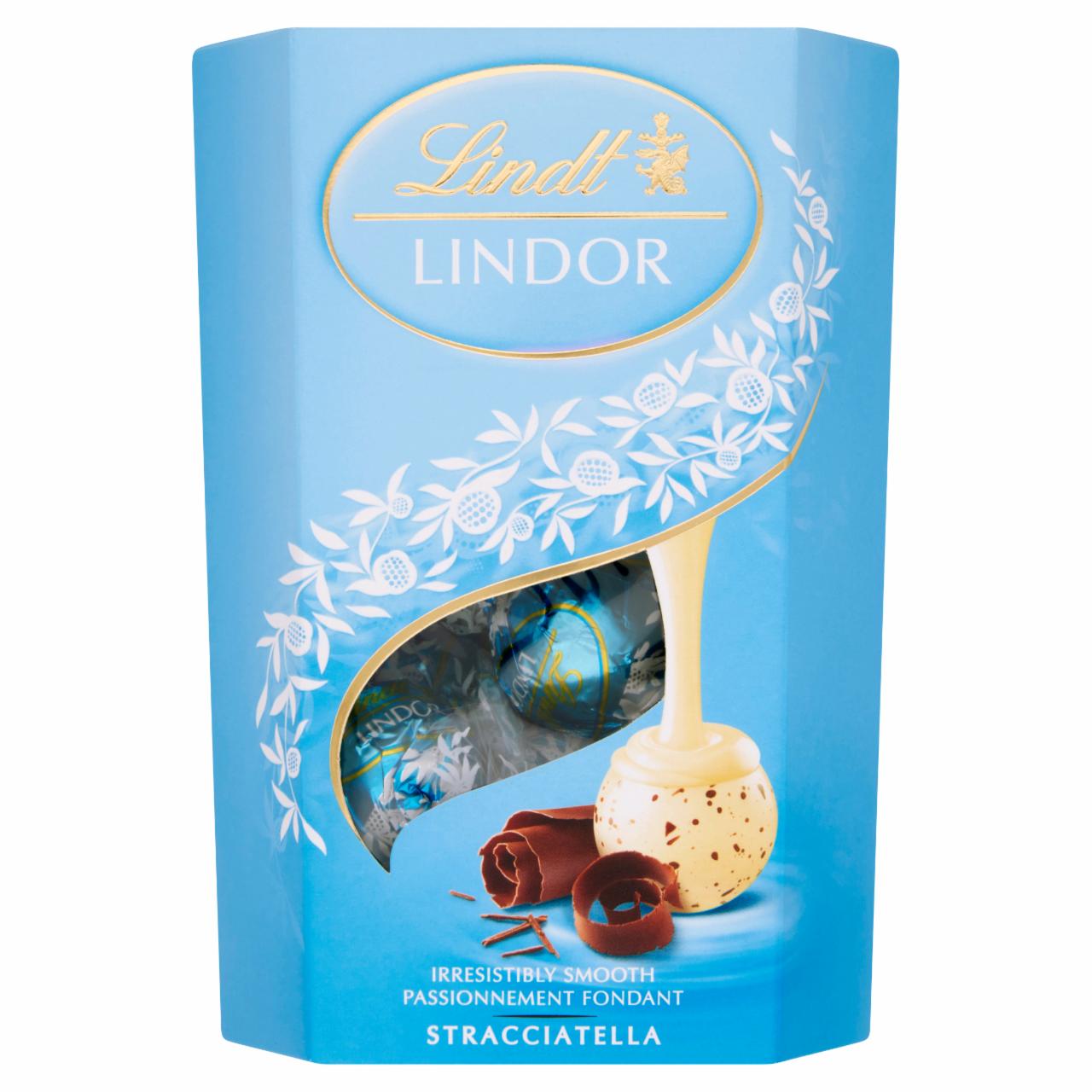 Photo - Lindt Lindor White Chocolate with Cocoa Pieces and Smooth Melting Filling 200 g