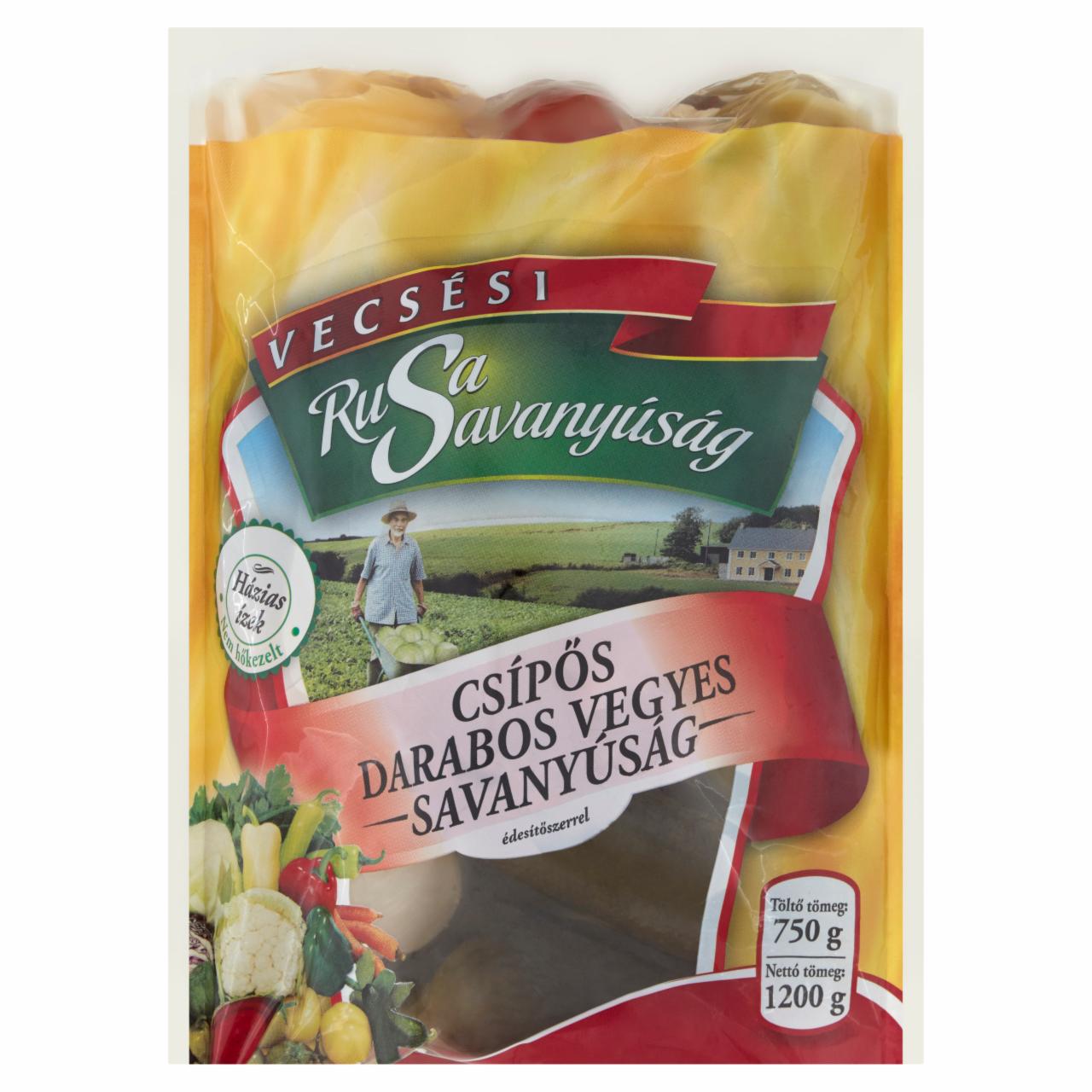 Photo - Rusa Savanyúság Chopped Hot Pickles Mix with Sweetener 1200 g