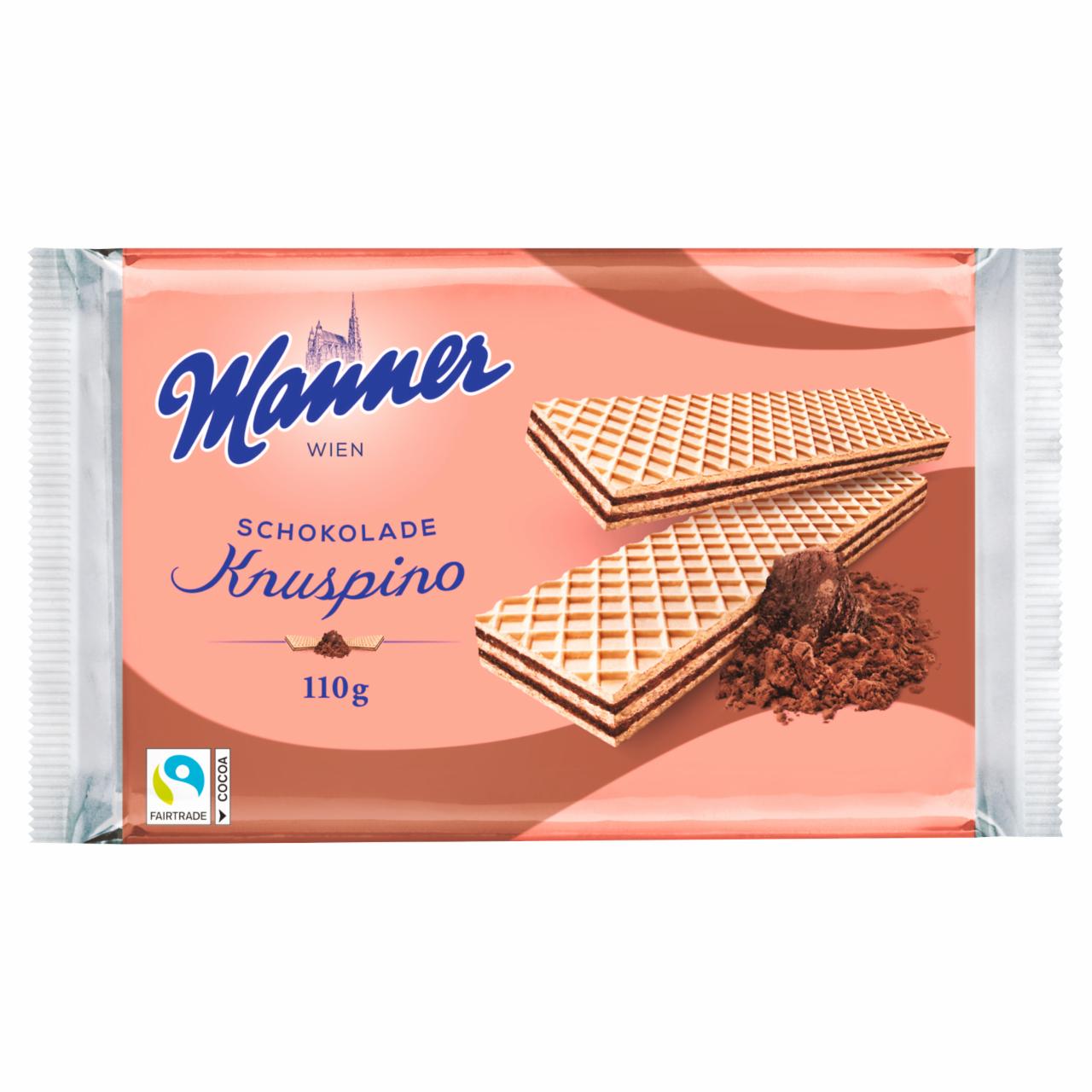 Photo - Manner Knuspino Chocolate Cream Filled Crispy Wafers 110 g