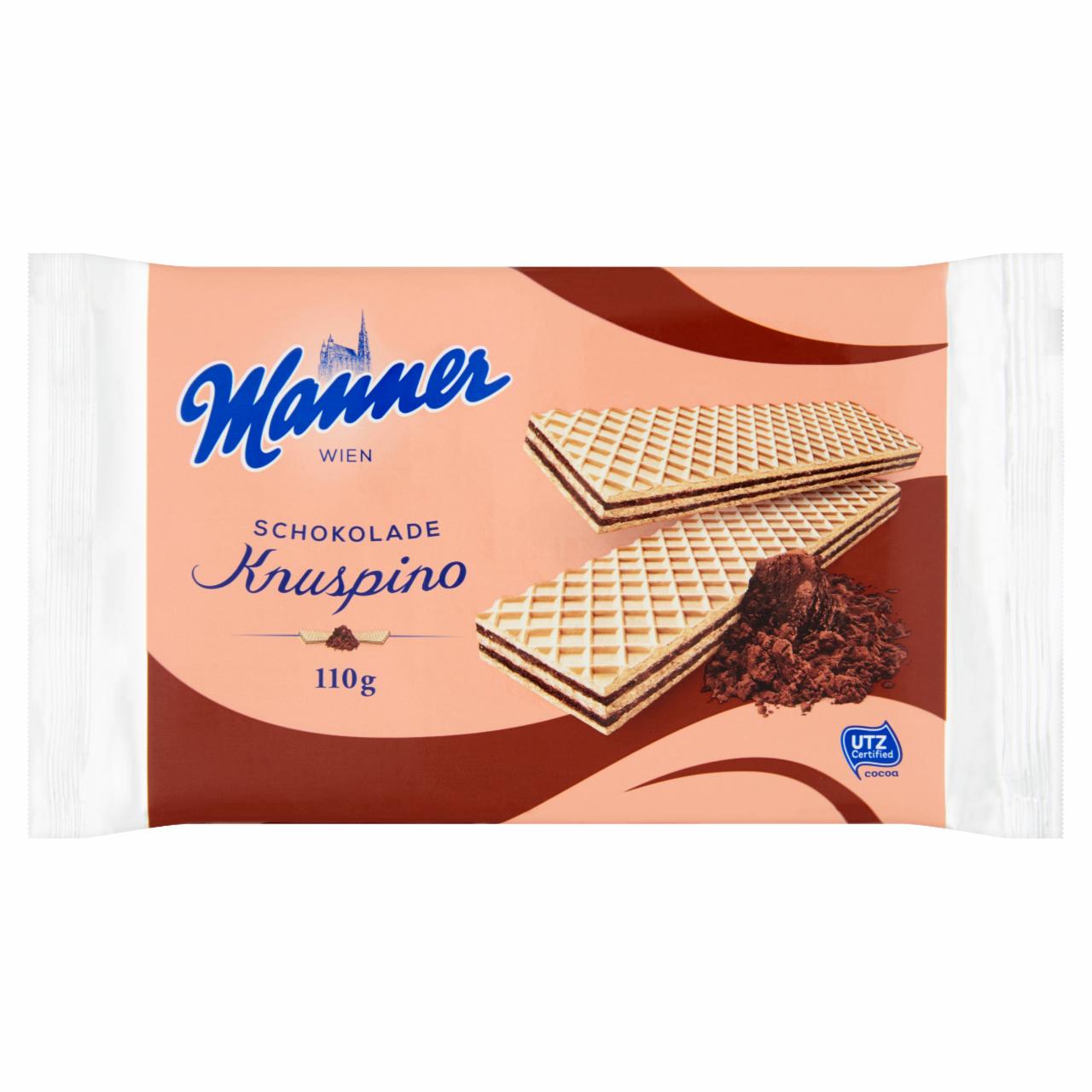 Photo - Manner Knuspino Chocolate Cream Filled Crispy Wafers 110 g
