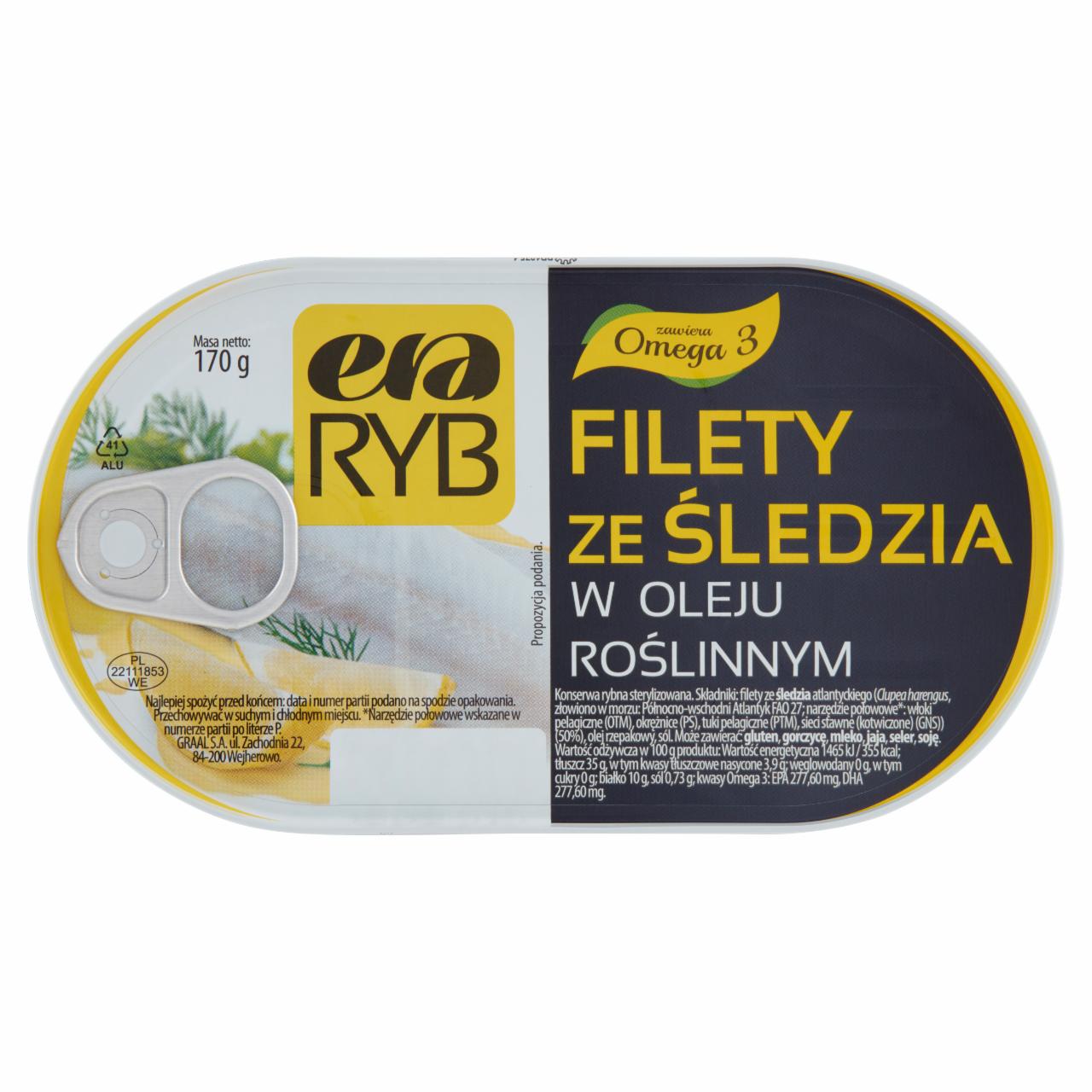 Photo - Era Ryb Herring Fillets in Plant Oil 170 g