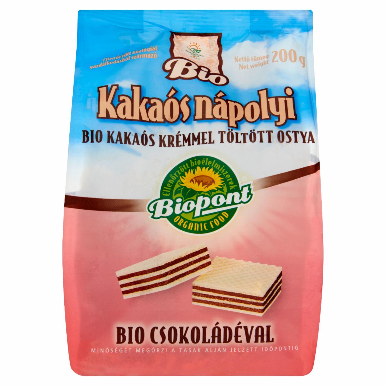 Photo - Biopont Organic Waffer with Cocoa Cream and Organic Chocolate 200 g