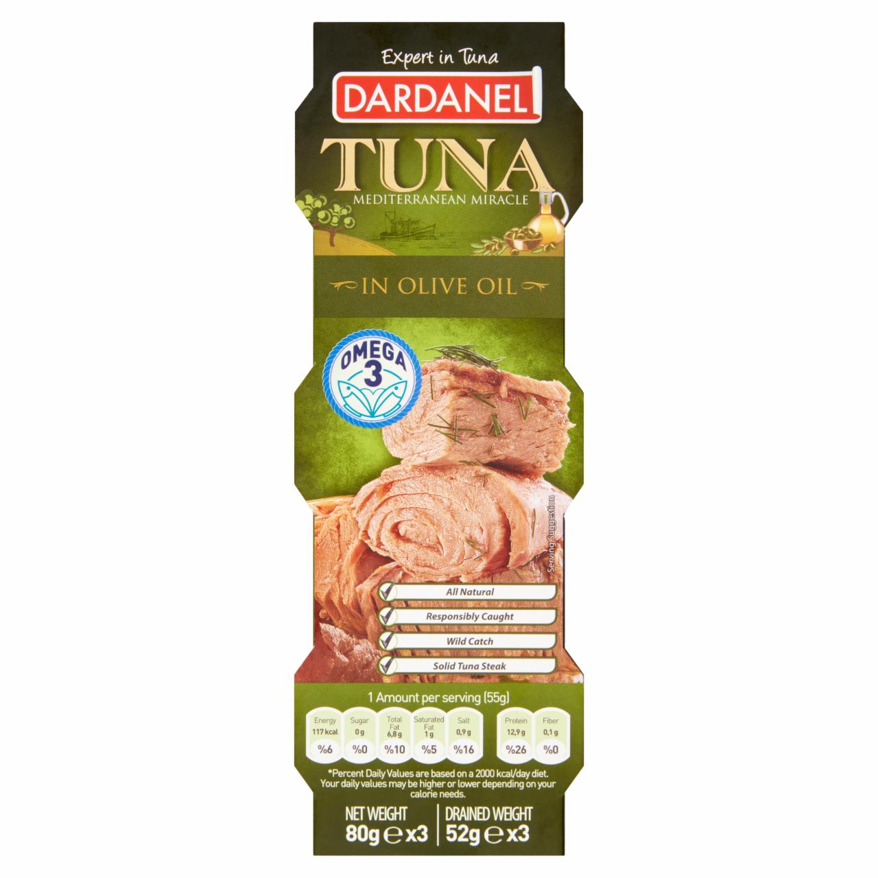 Photo - Dardanel Tuna Chunks with Olive Oil 3 x 80 g