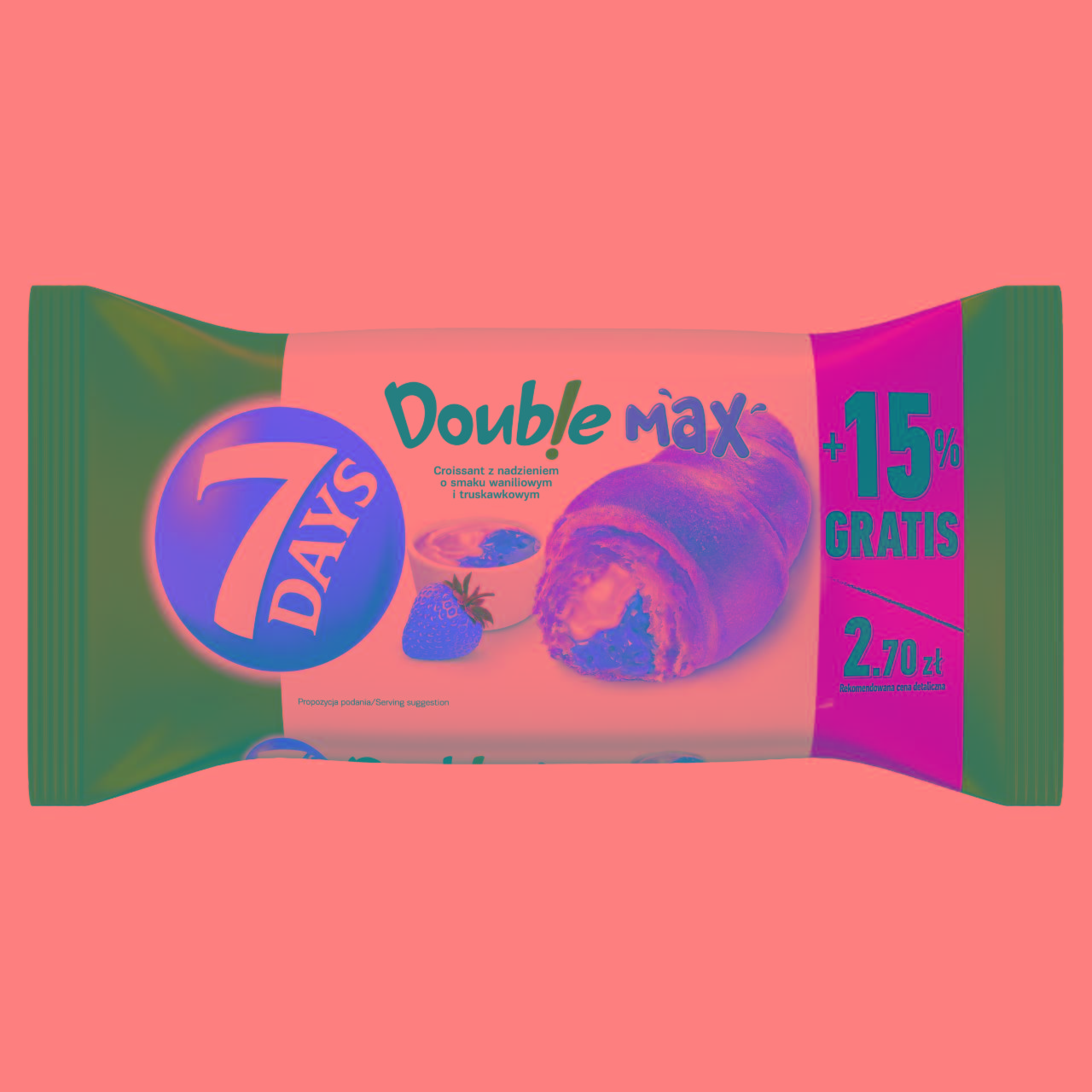 Photo - 7 Days Doub!e Super Max Croissant with Vanilla Flavour Cream and Strawberry Fillings 110 g