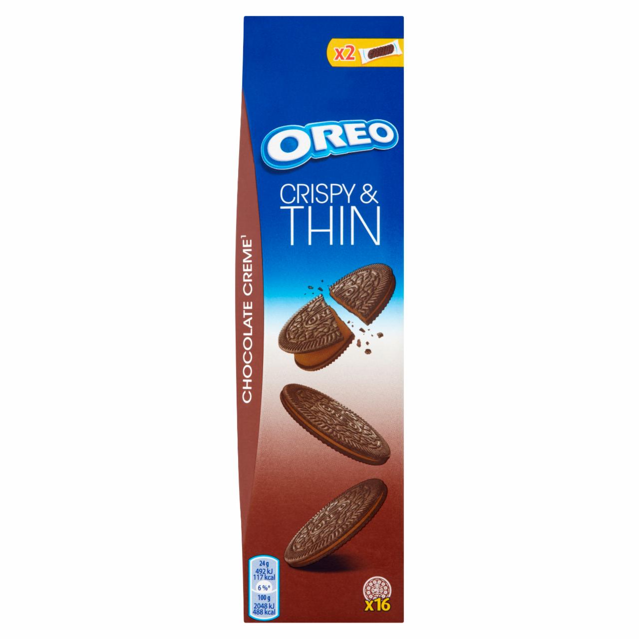Photo - Oreo Crispy & Thin Cocoa Flavoured Sandwich Biscuits with Chocolate Cream 96 g (16 Pieces)