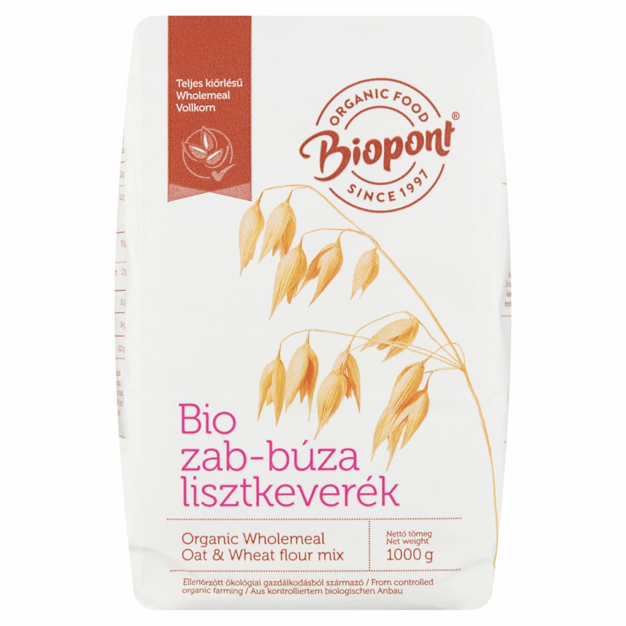 Photo - Biopont Organic Wholemeal Oat & Wheat Flour Mix 1000 g