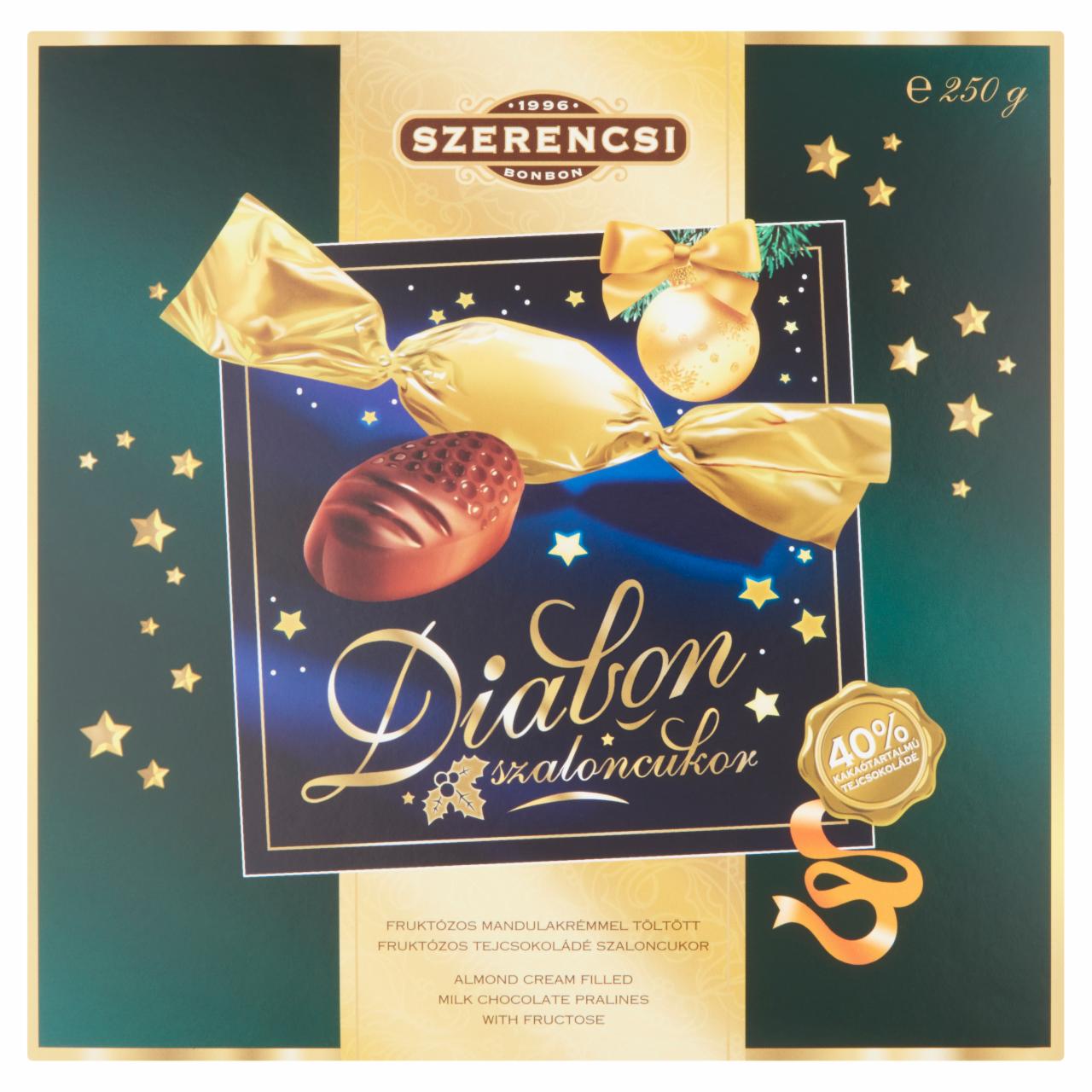 Photo - Szerencsi Diabon Almond Cream Filled Milk Chocolate Pralines with Fructose 250 g