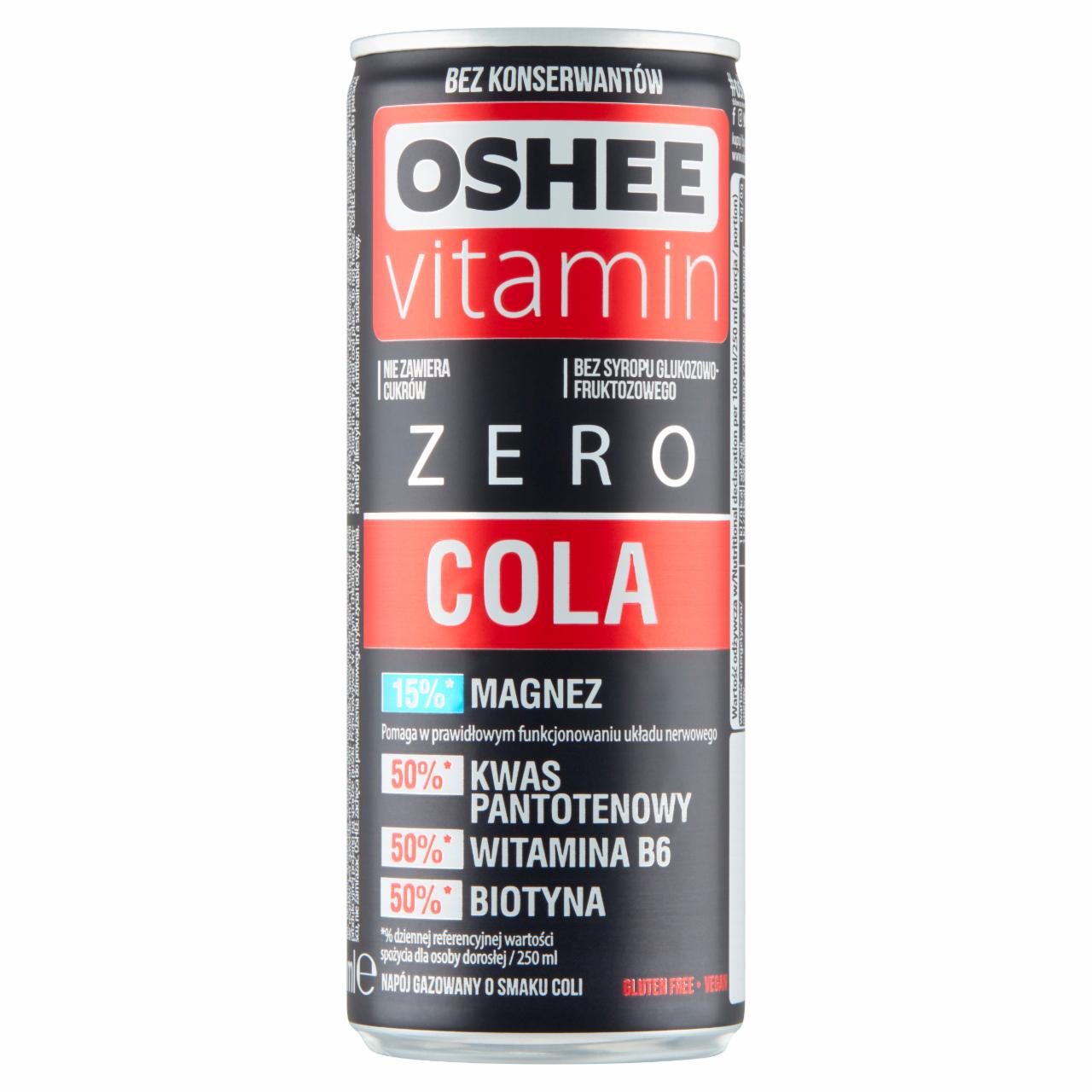 Photo - Oshee Vitamin Zero Cola Cola Flavoured Carbonated Drink 250 ml