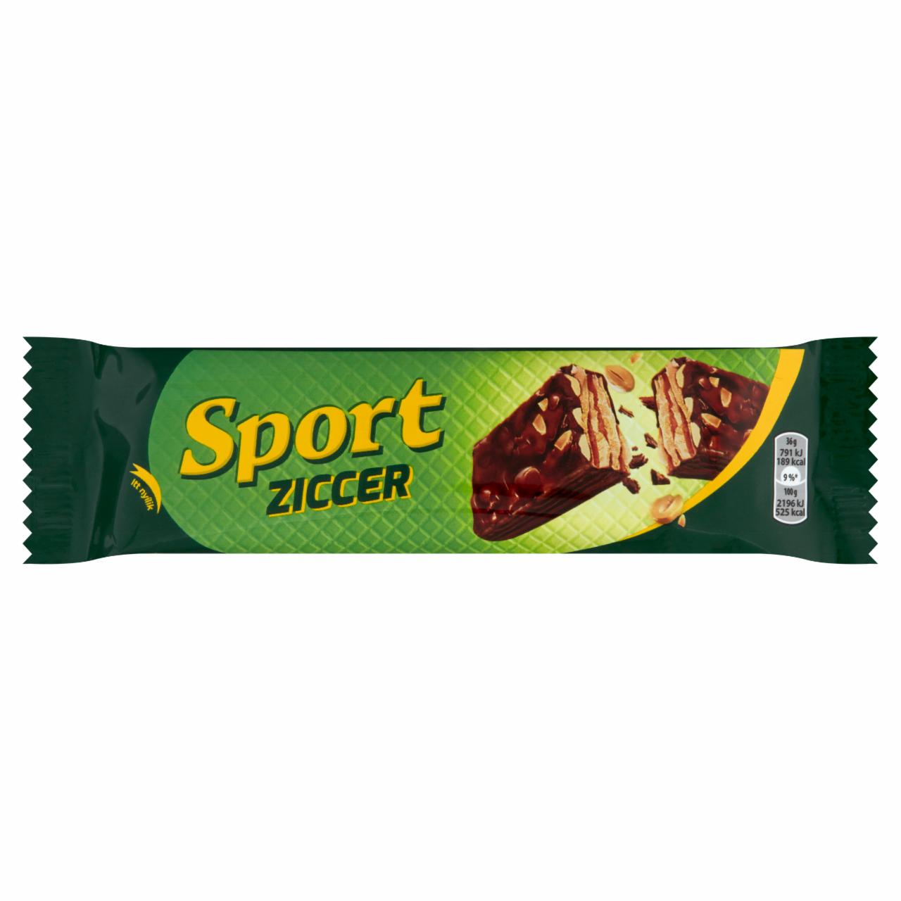 Photo - Sport Ziccer Wafer with Rum Flavored Peanut Filling Sprinkled with Peanuts and Dark Chocolate 36 g