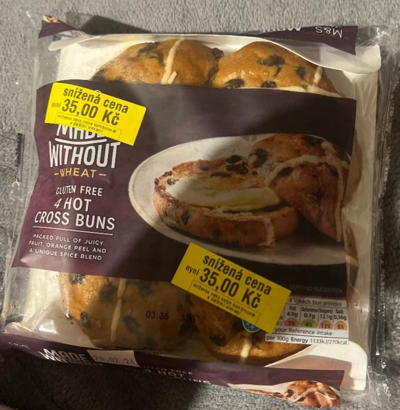 Photo - Made without Wheat 4 Hot Cross Buns gluten free M&S Food