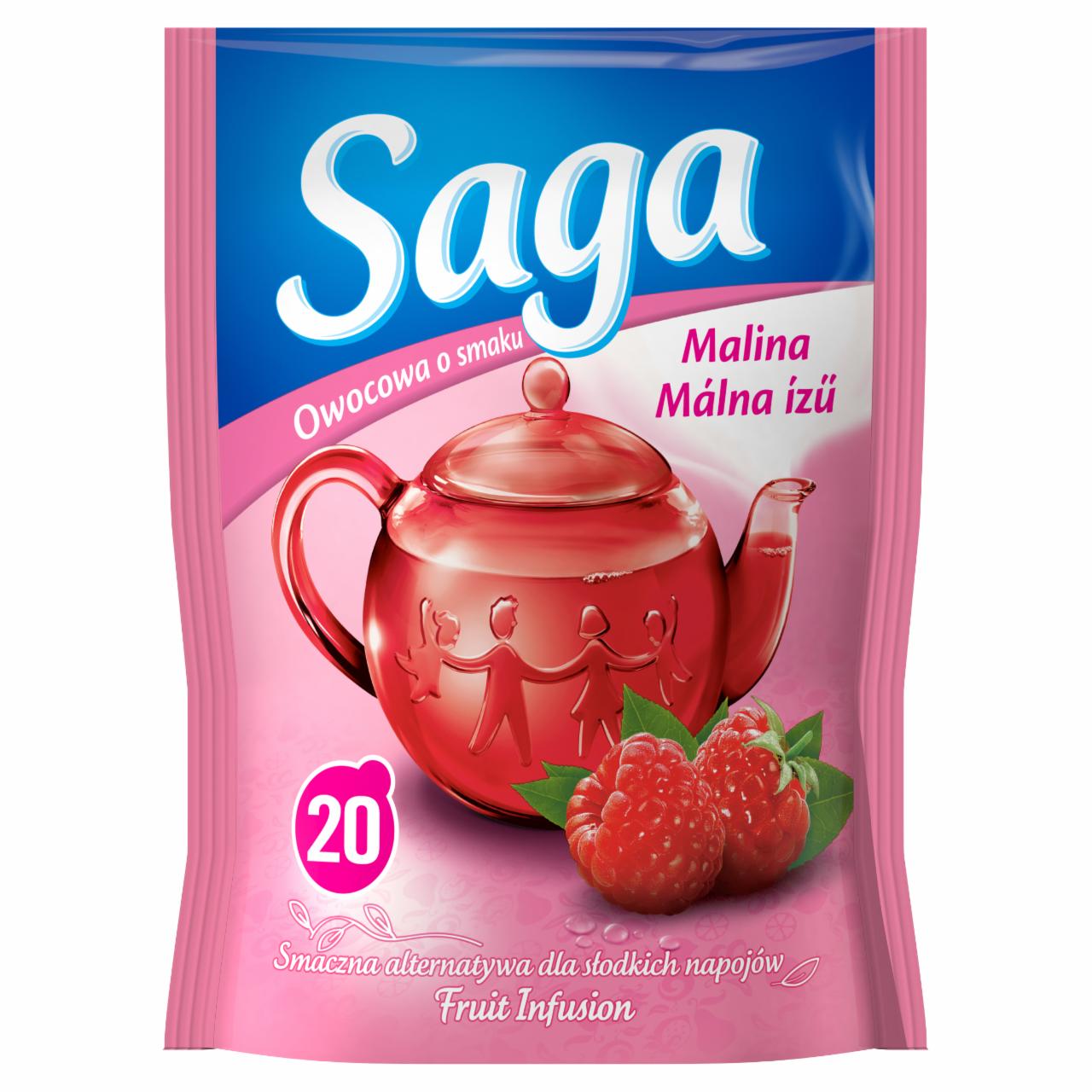 Photo - Saga Raspberry Flavoured Fruit Tea 20 Tea Bags