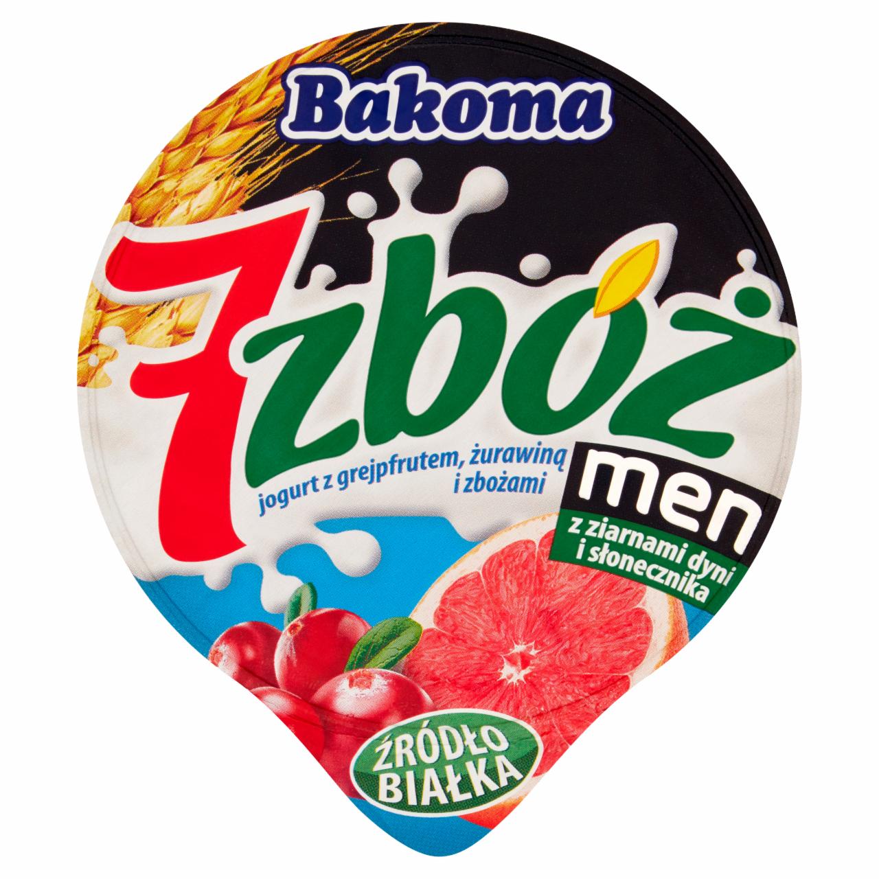 Photo - Bakoma 7 zbóż men Yoghurt with Grapefruit Cranberry and Cereal 300 g