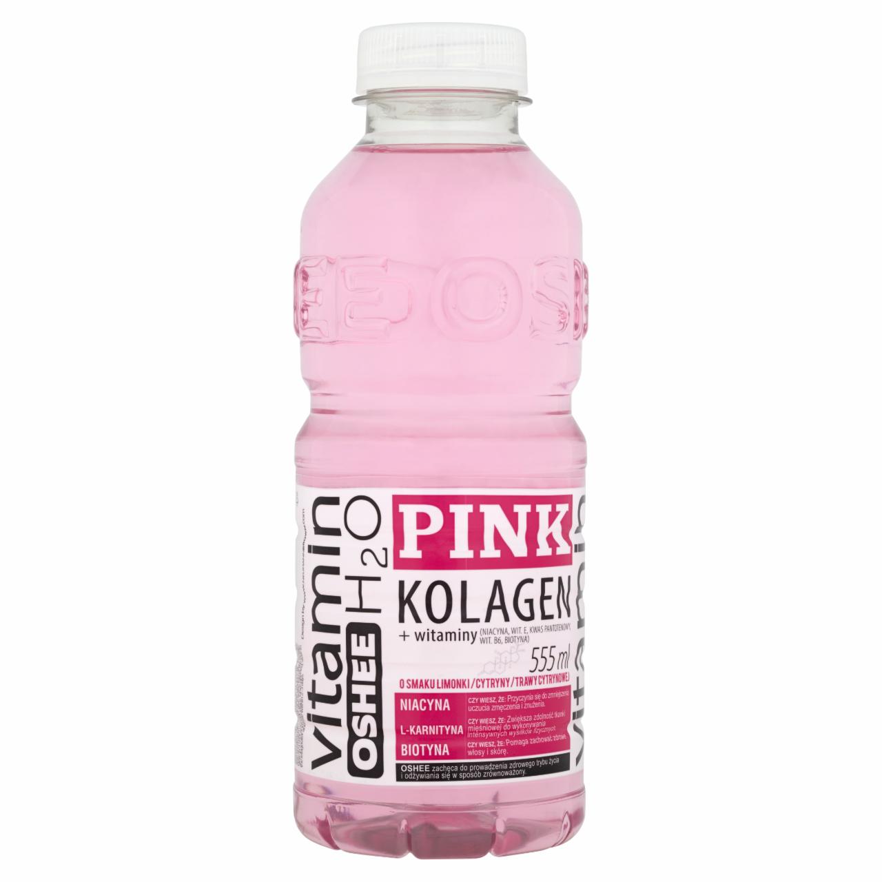 Photo - Oshee Vitamin H2O Pink Lime Lemon and Lemon Grass Flavoured Drink 555 ml