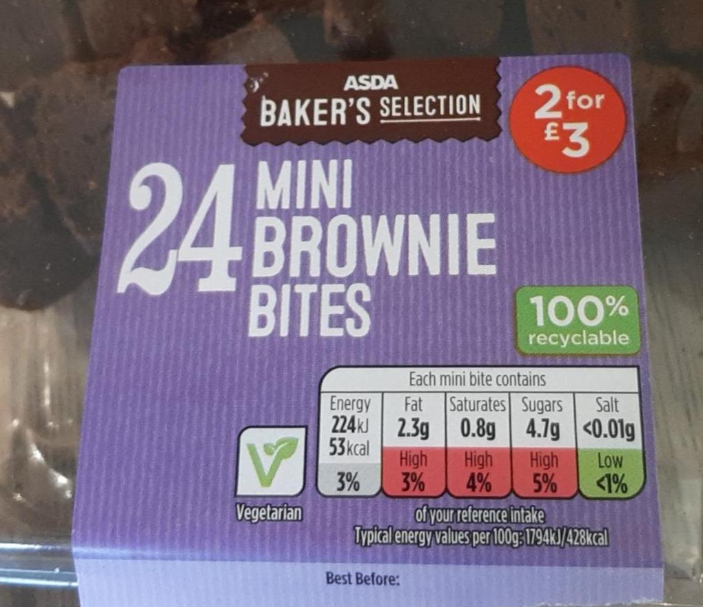 Photo - Baker's Selection 24 Mini Brownie Bites Asda