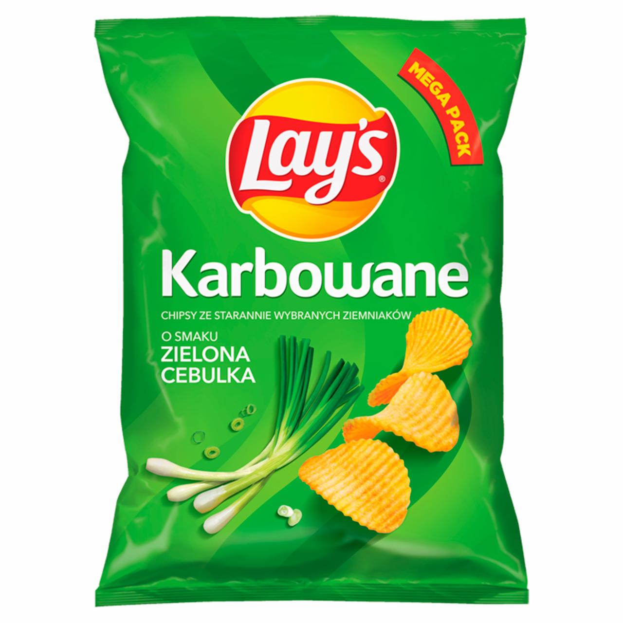 Photo - Lay's Green Onion Flavoured Crinkle Cut Potato Crisps 210 g