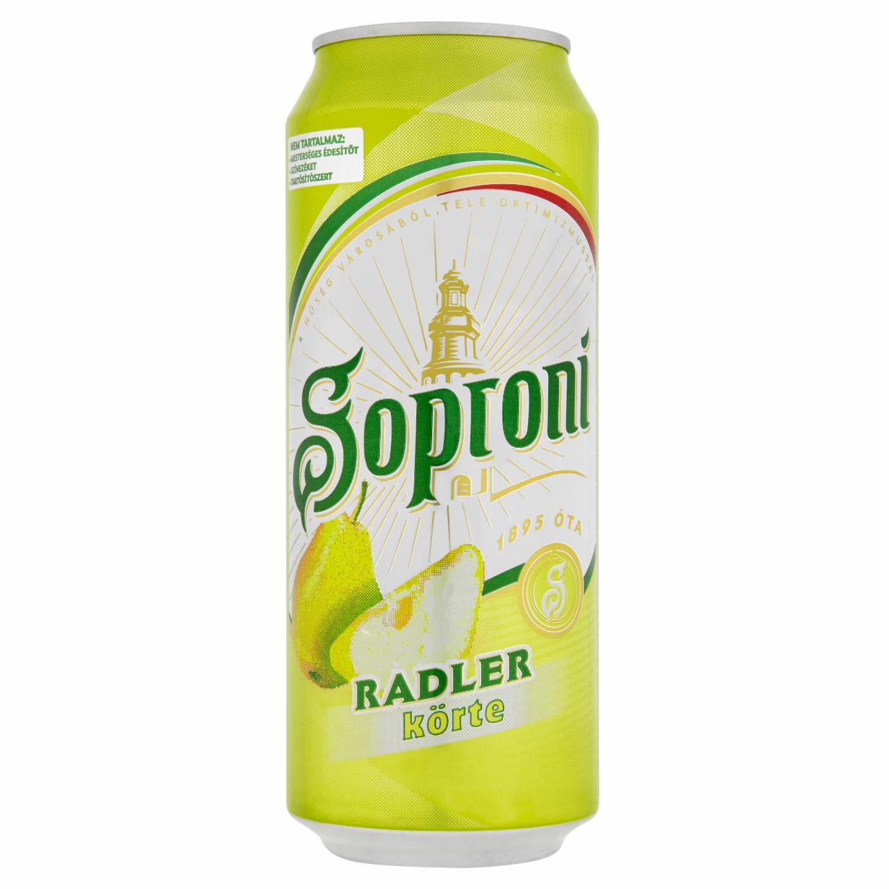 Photo - Soproni Radler Pear Flavoured Beer 2% 0,5 l