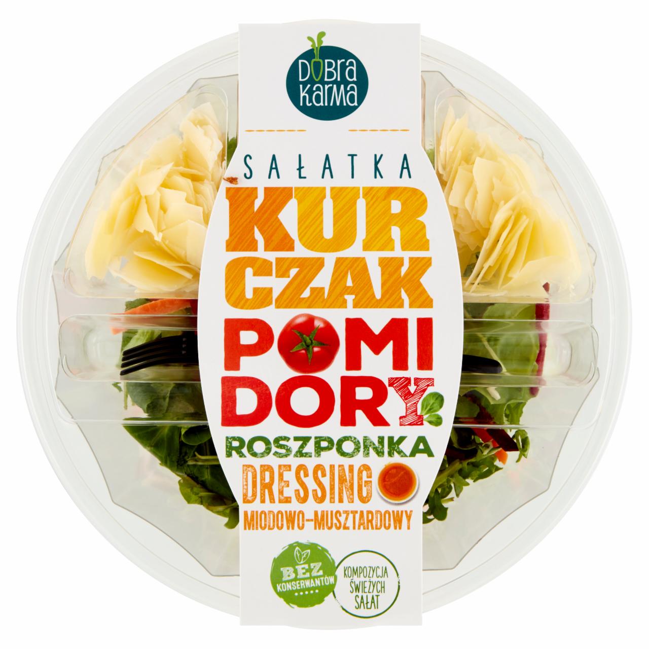 Photo - Dobra Karma Chicken Tomatoes Lamb's Lettuce Honey-Mustard Dressing Salad 195 g