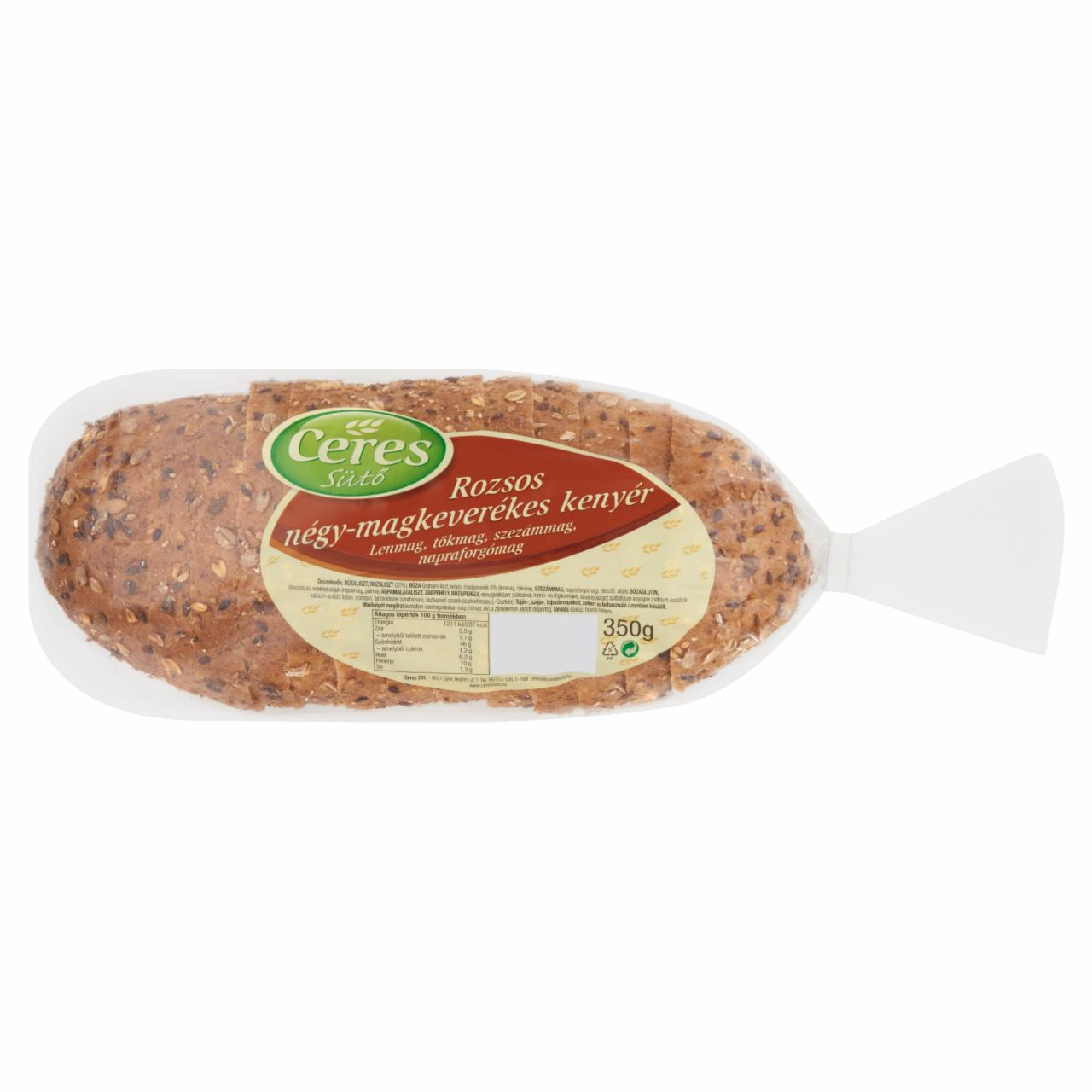 Photo - Ceres Rye Four-Seed Bread with Flax-, Sunflower-, Sesame- and Pumpkin Seeds 350 g