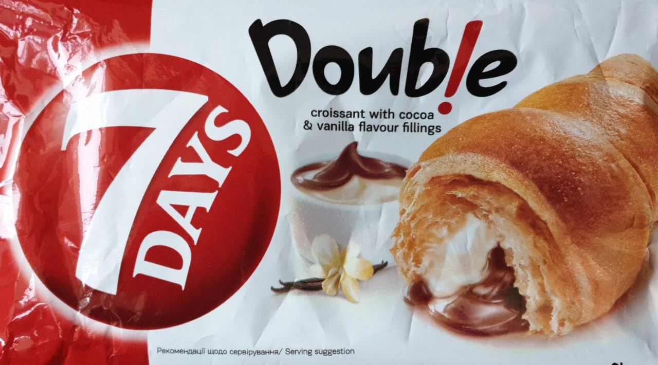 Photo - 7DAYS Double Mini Croissants with Cocoa & Vanilla Flavour Fillings 200 g